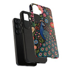 Peacock Floral Tough Samsung Galaxy Phone Case | Protective Phone Case with Colorful Garden Design