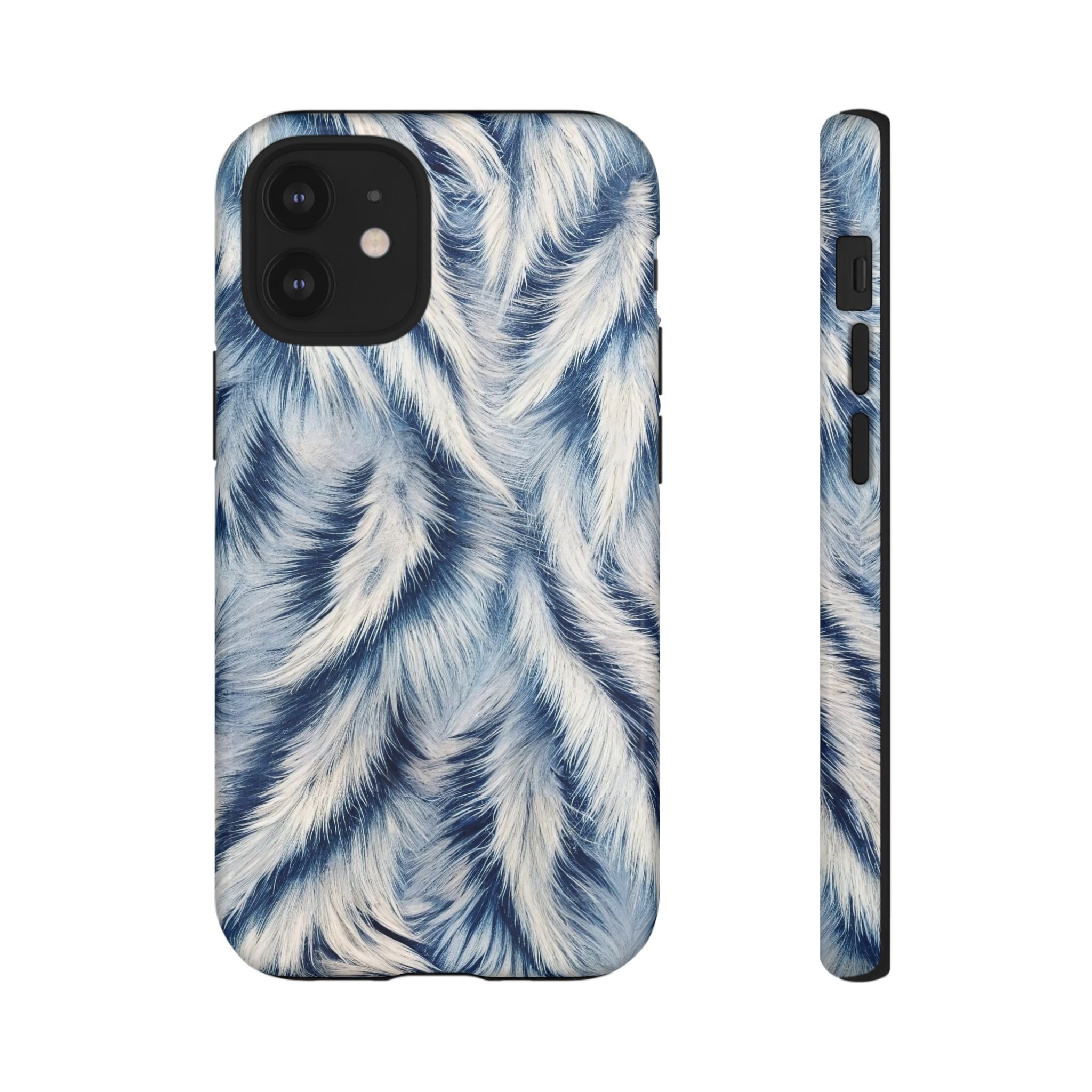 Blue Faux Fur Texture Protective Tough iPhone Case
