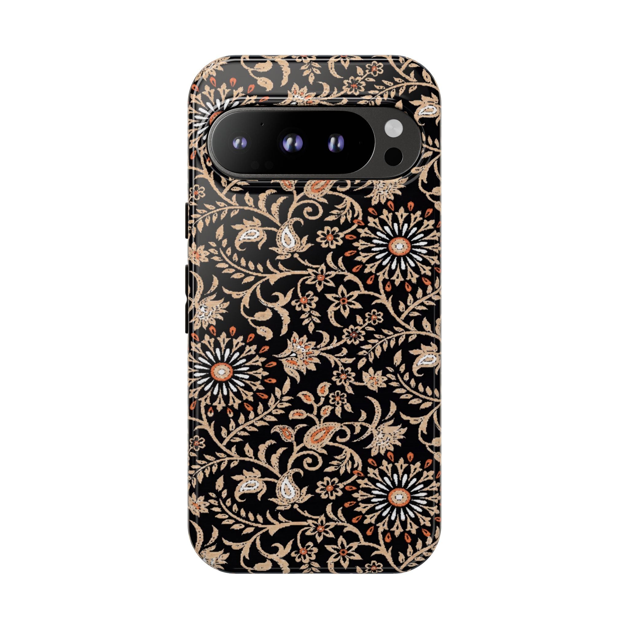 Batik Floral Black Ornate Daisies Tough Google Pixel Case