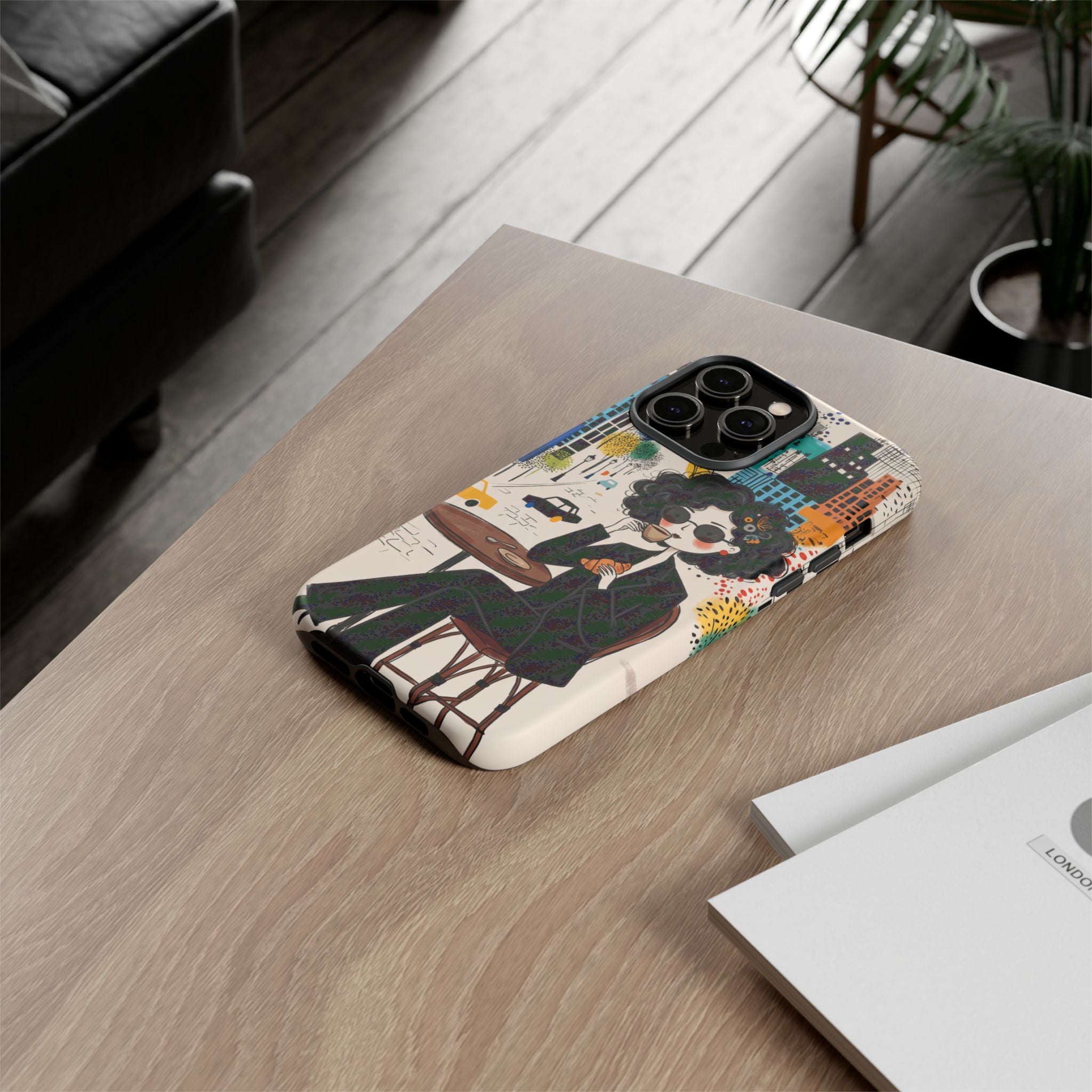 Paris Cafe Chic iPhone Case | Stylish Woman Illustration iPhone Cover