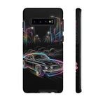 Neon Muscle Car Samsung Galaxy Phone Case | Retro City Nightscape
