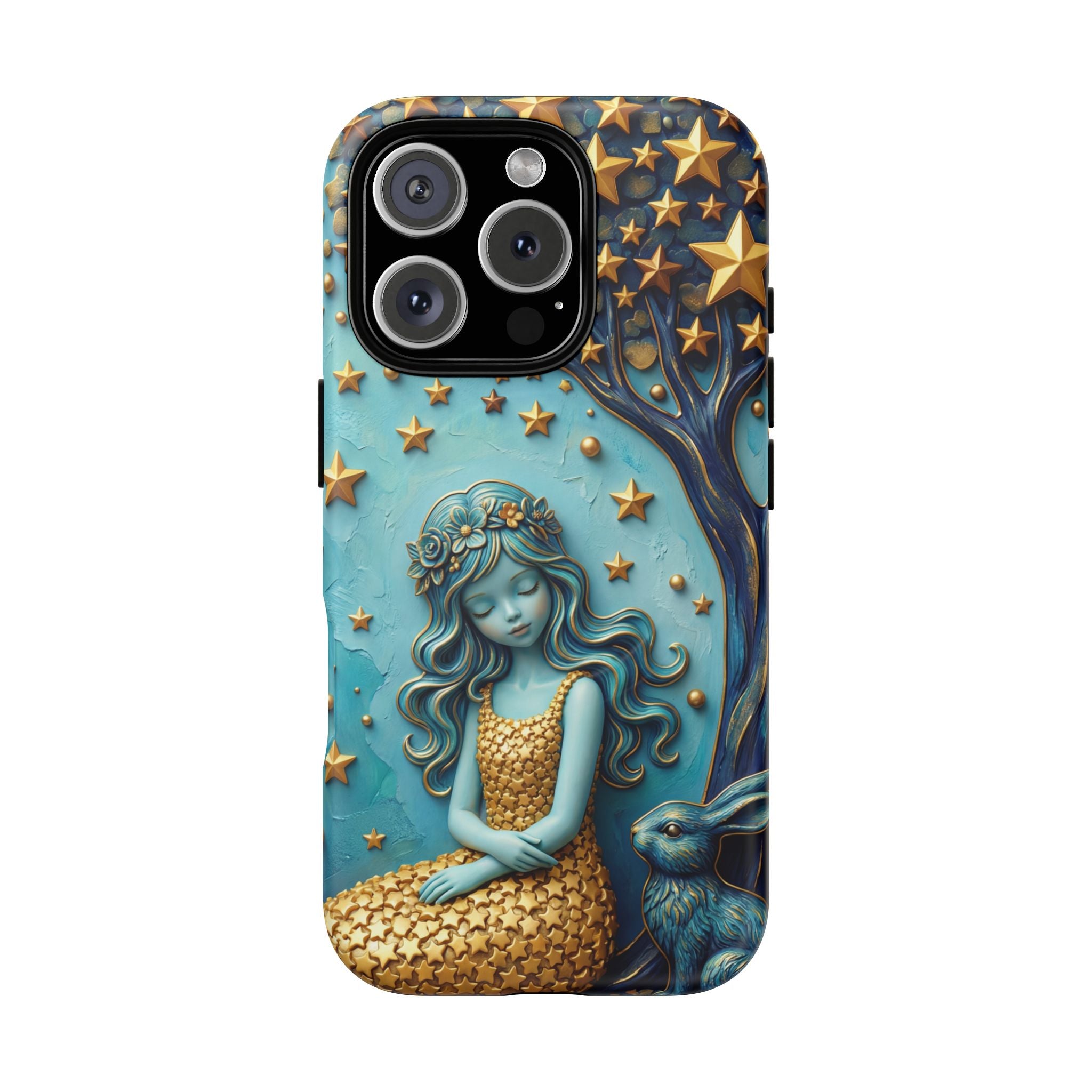 Custodia rigida MagSafe per iPhone Dreamy Maiden Under Starry Sky