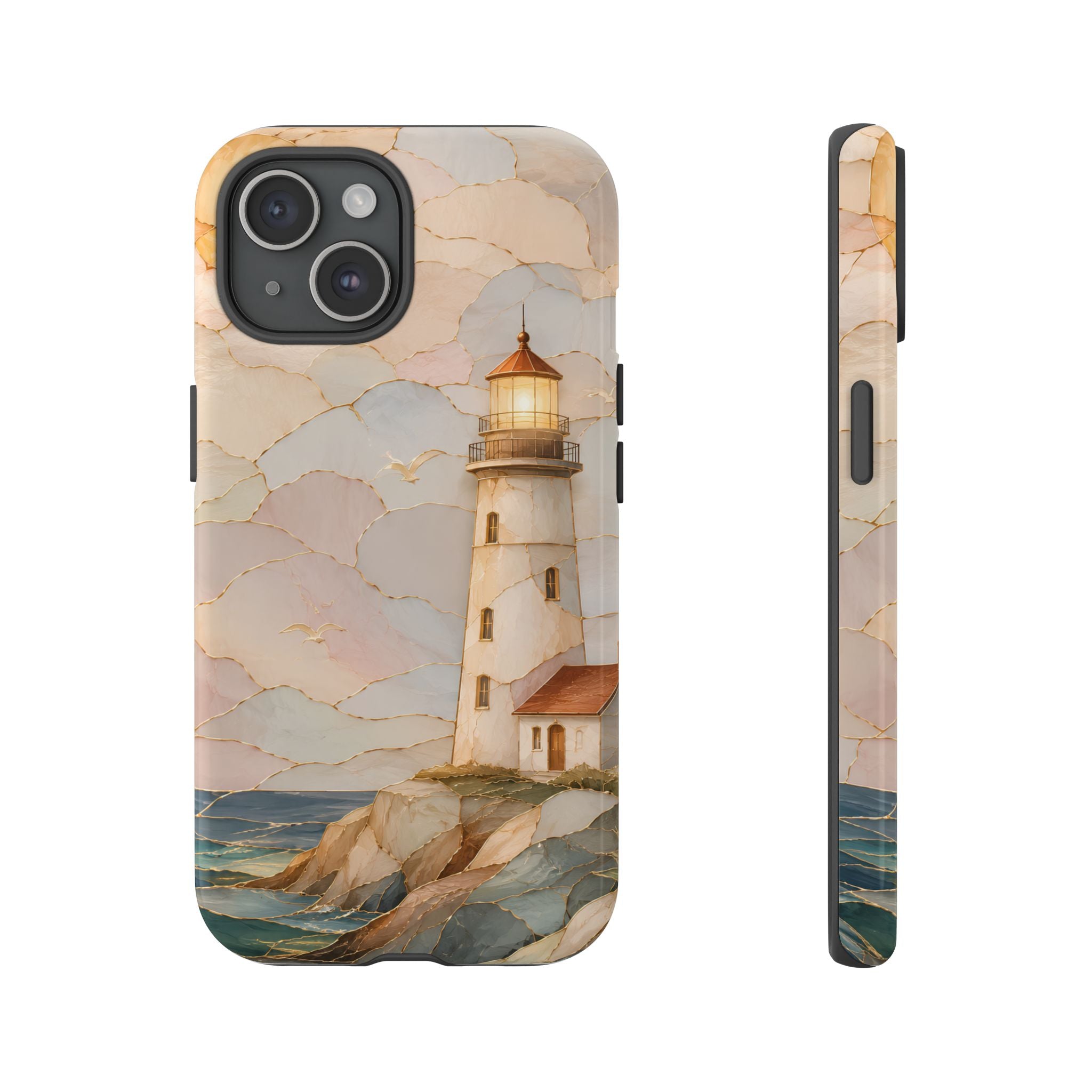 Lighthouse iPhone Case | Coastal Stained Glass iPhone Case