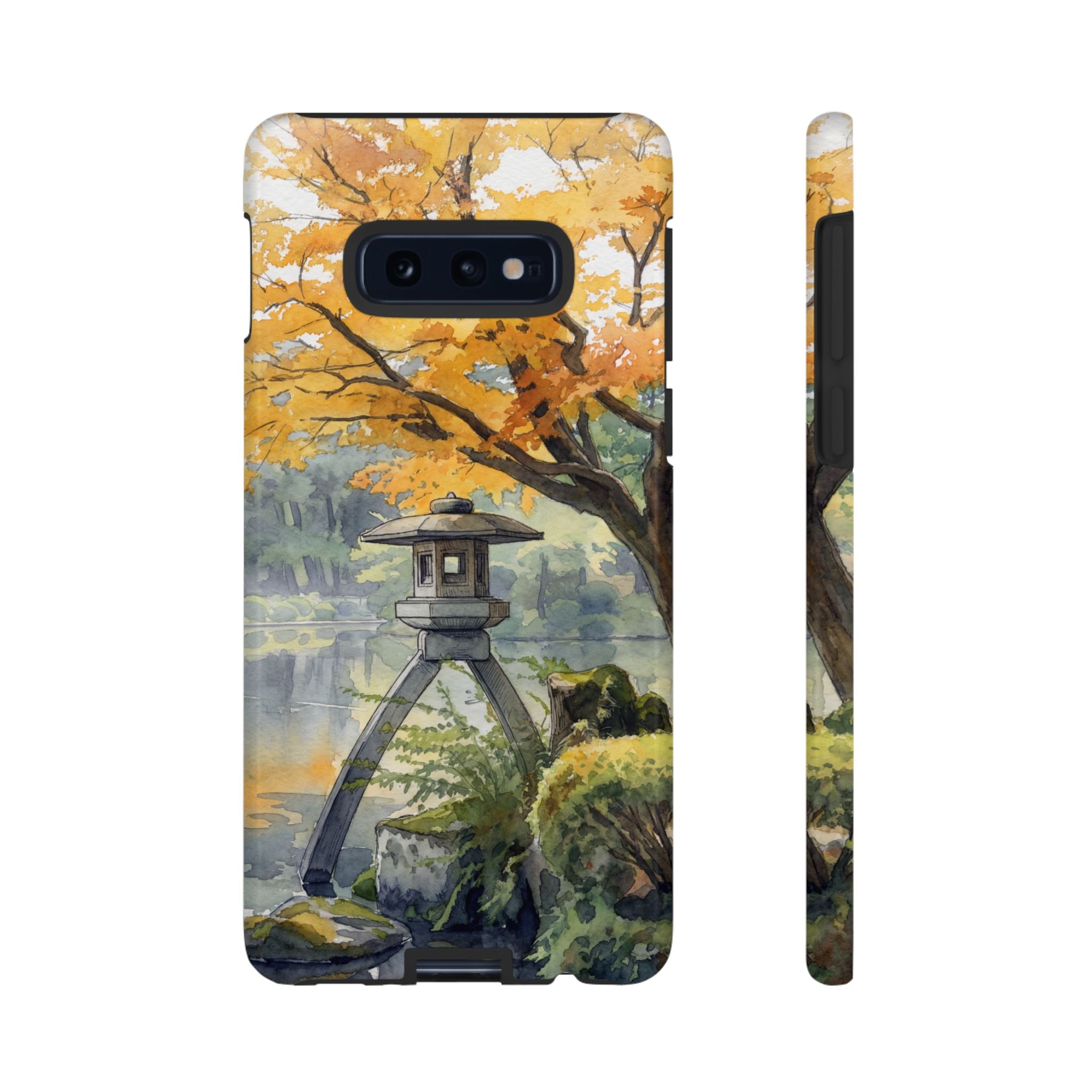 Autumn Japanese Garden Samsung Galaxy Phone Case | Scenic Lantern Fall