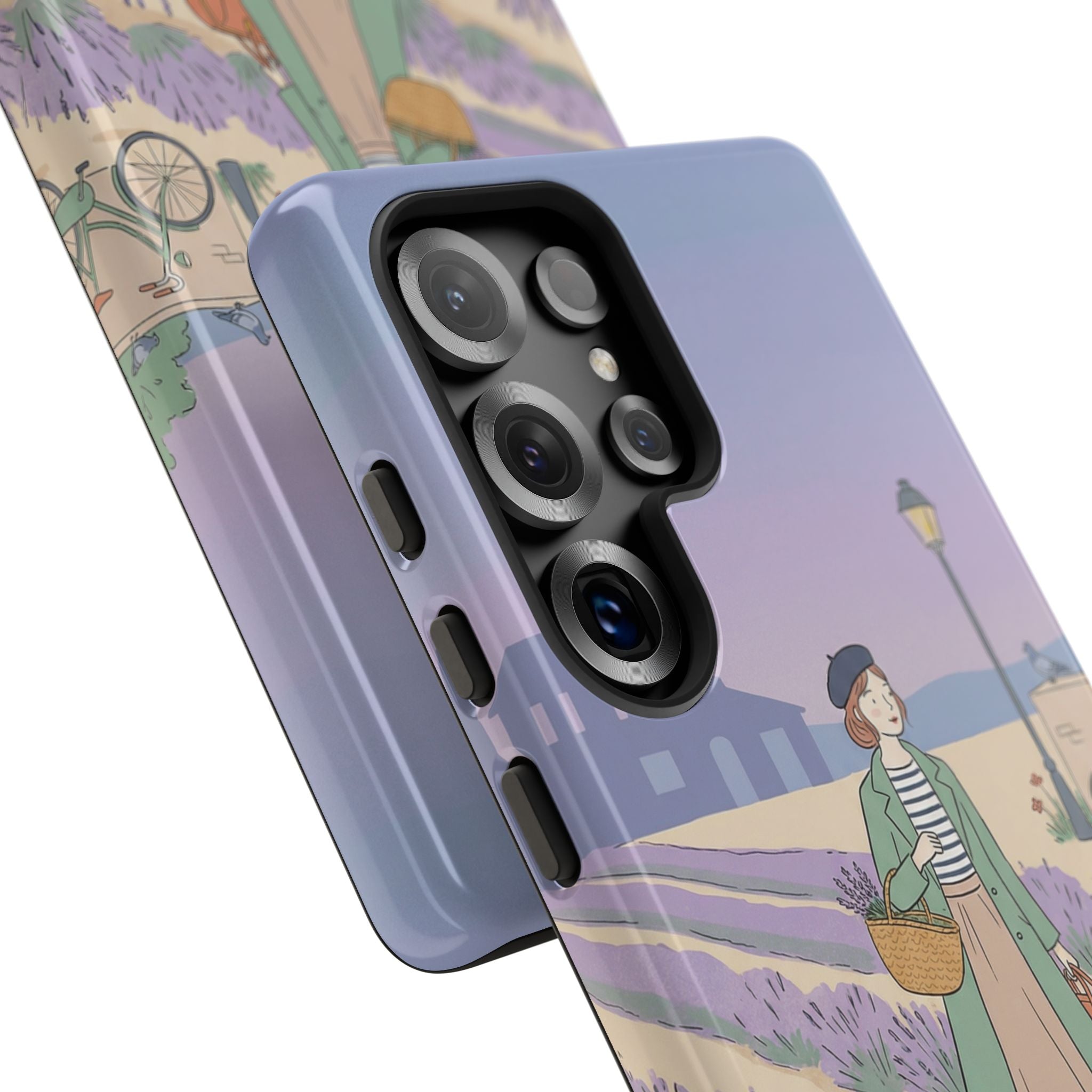 Lavender Field Samsung Galaxy Phone Case | Vintage Travel Illustration Protective Case