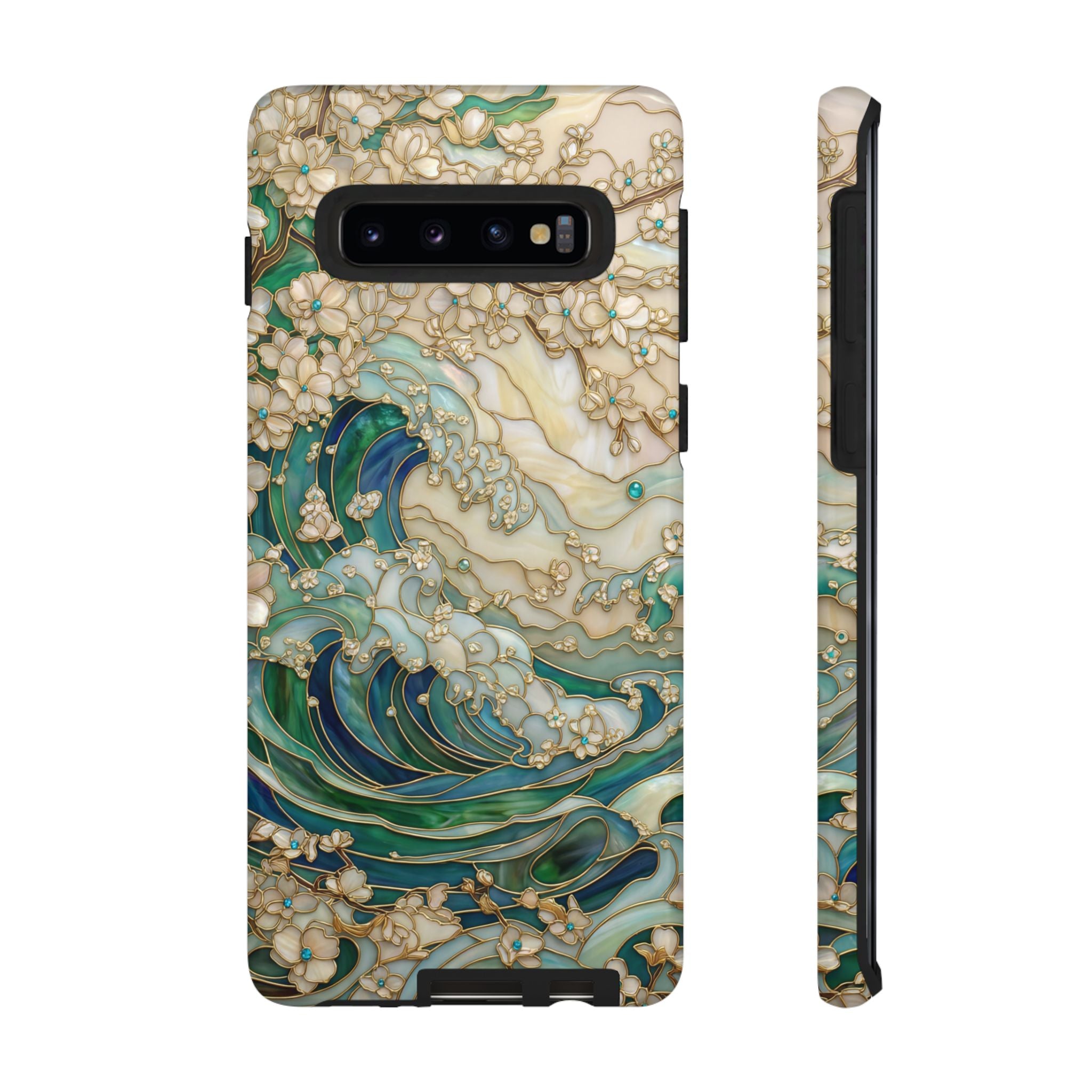 Elegant Ocean Wave Floral Art Samsung Galaxy Case