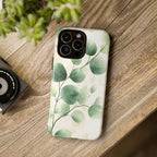 Botanical Eucalyptus Tough iPhone Case | Green Watercolour Leaf
