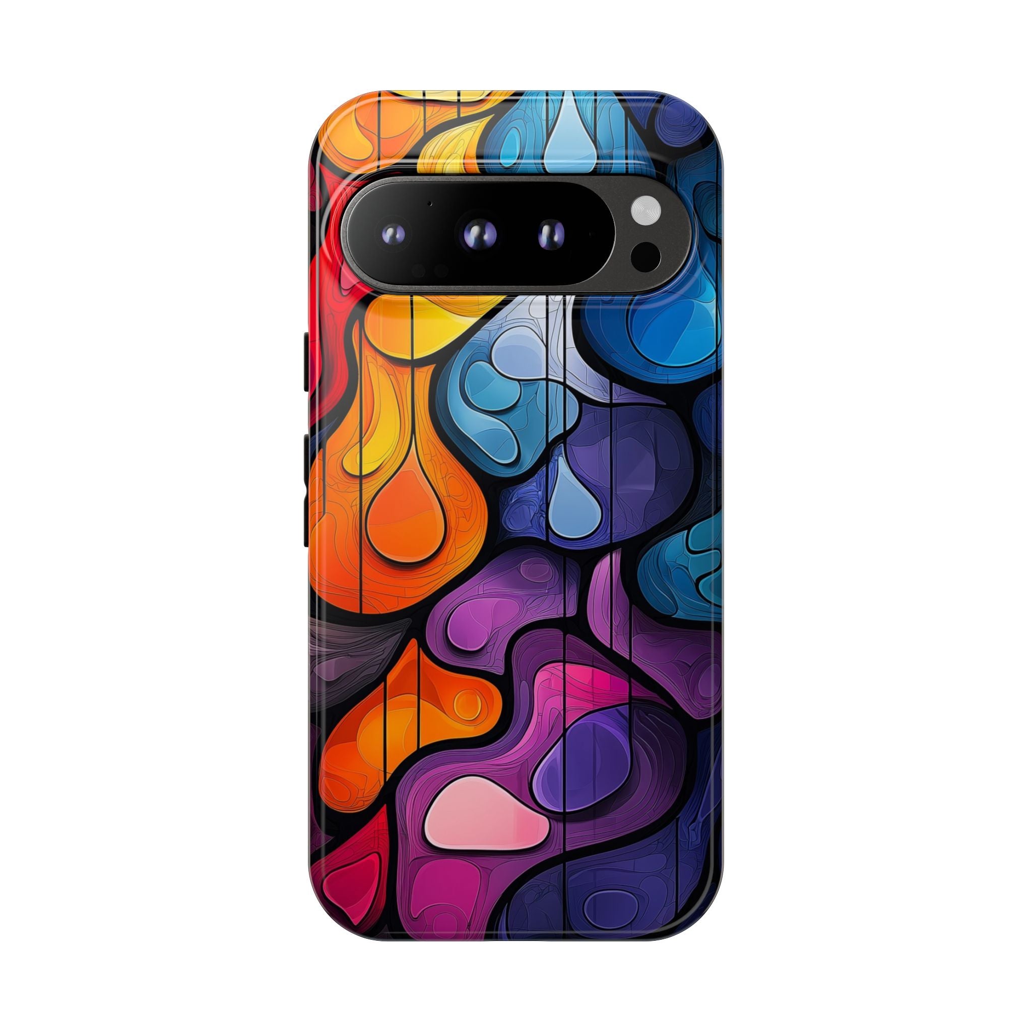 Abstract Colourful Drop Google Pixel Case — Vibrant Stained-Glass