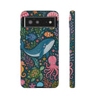 Ocean Creatures Tough  Google Pixel Phone Case | Whale, Octopus & Turtle Underwater Pattern