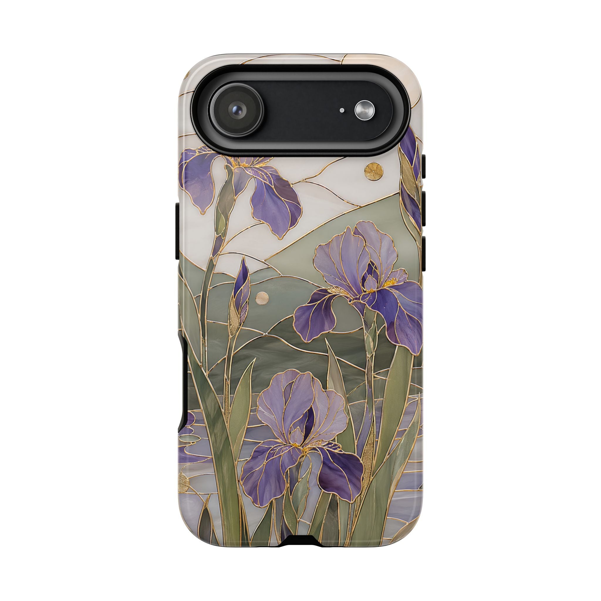Stained Glass Iris iPhone Case | Purple Floral iPhone Case