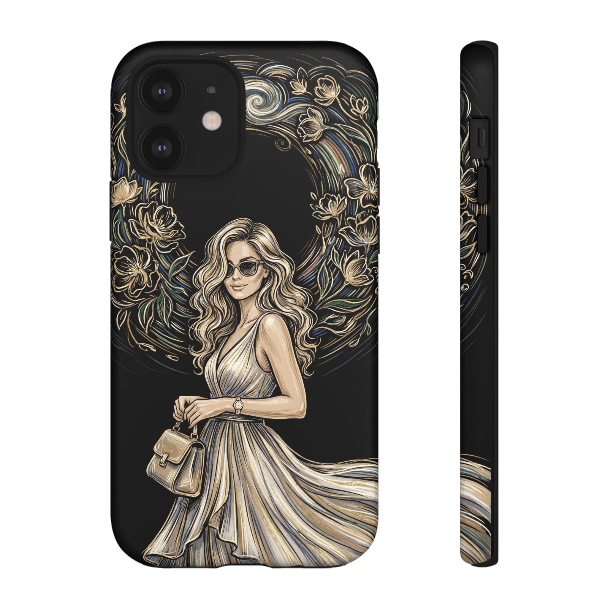 Stylish Woman Floral Wreath Tough iPhone Case