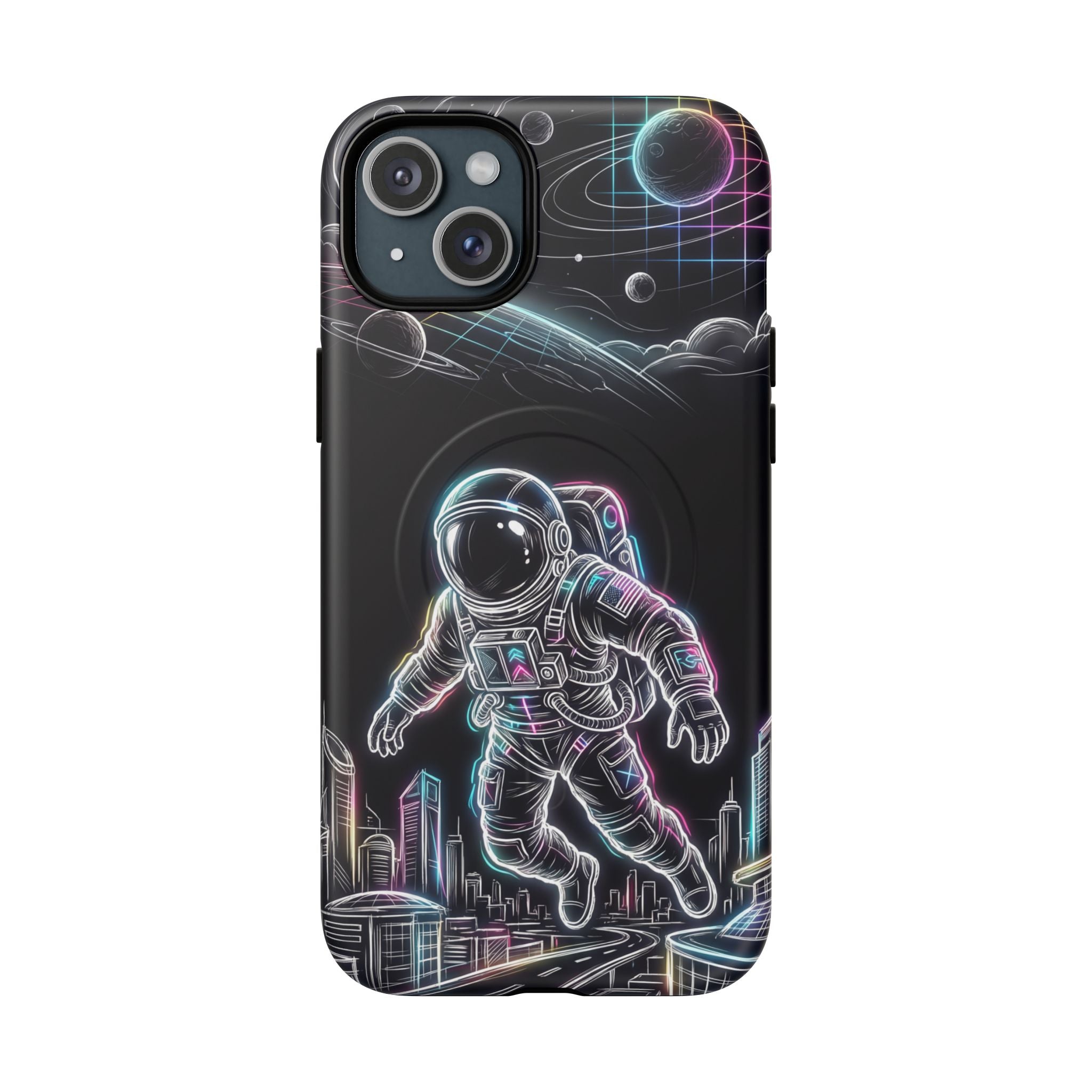 Space Explorer Astronaut NeonMagSafe iPhone Case