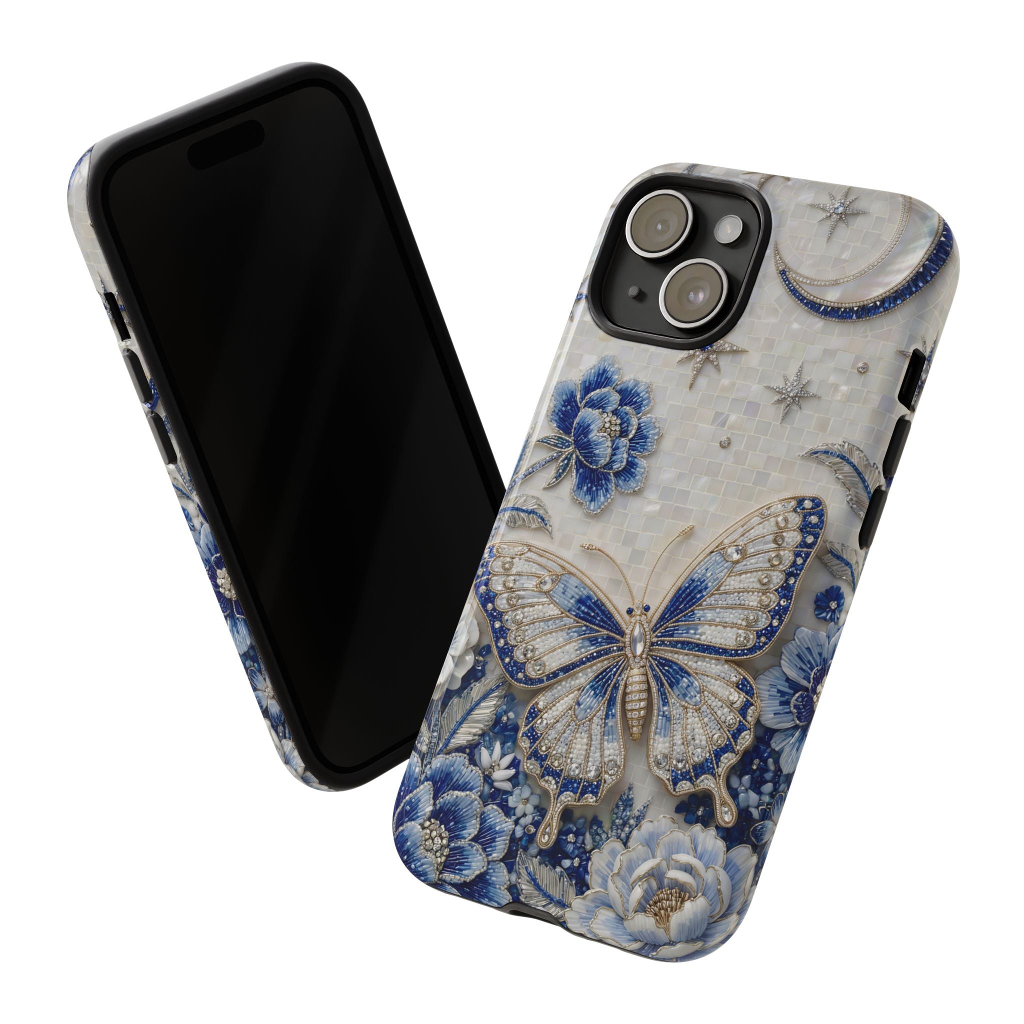 Blue Moon Butterfly iPhone Case | Floral Protective Tough Case