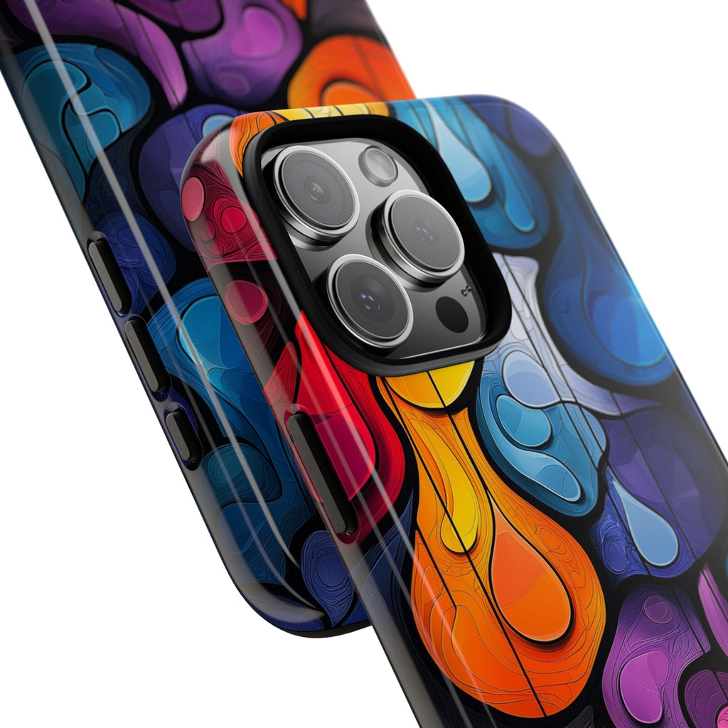 Abstract Colourful Drop iPhone Case — Vibrant Stained-Glass