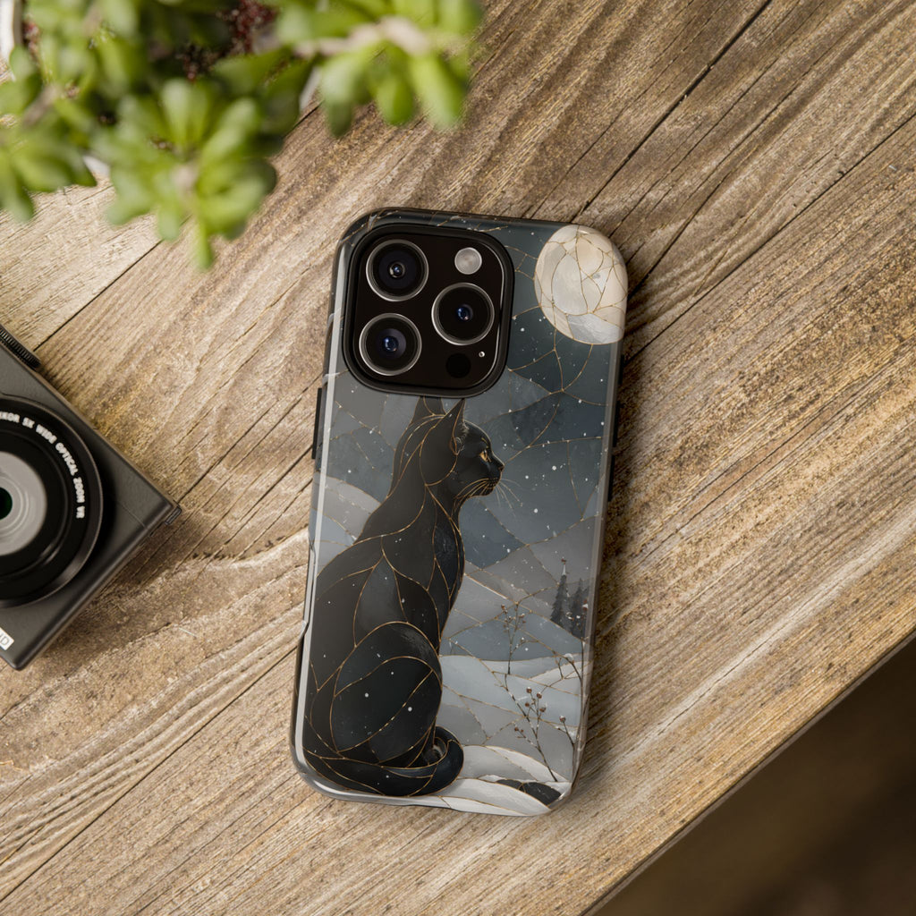 Black Cat iPhone Case | Moonlit Winter iPhone Case
