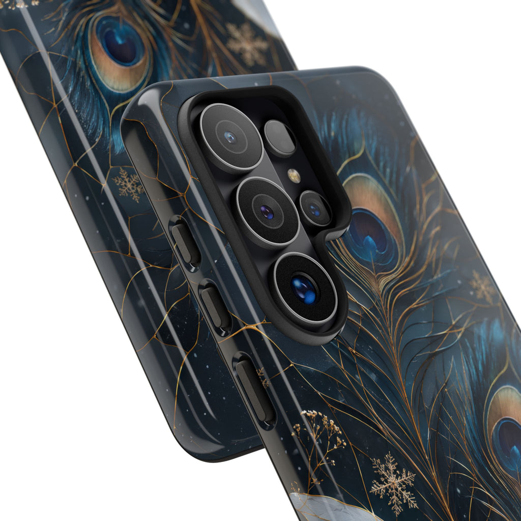 Peacock Feather Samsung Galaxy  Phone Case | Blue Gold Phone Case