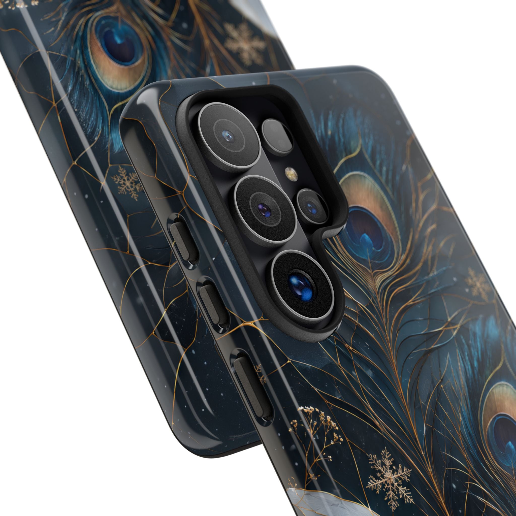 Peacock Feather Samsung Galaxy  Phone Case | Blue Gold Phone Case