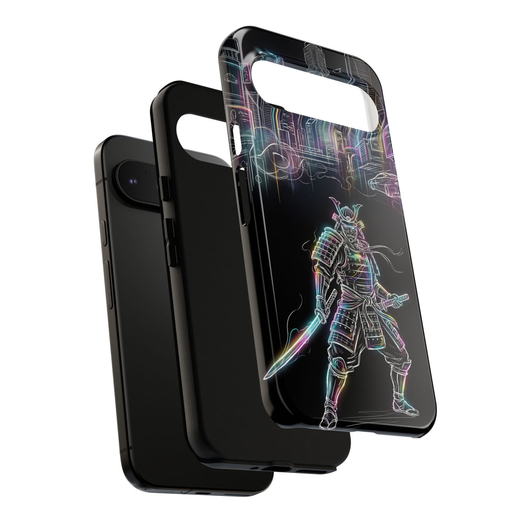 Neon Samurai Google Pixel Phone Case | Cyberpunk City Armor