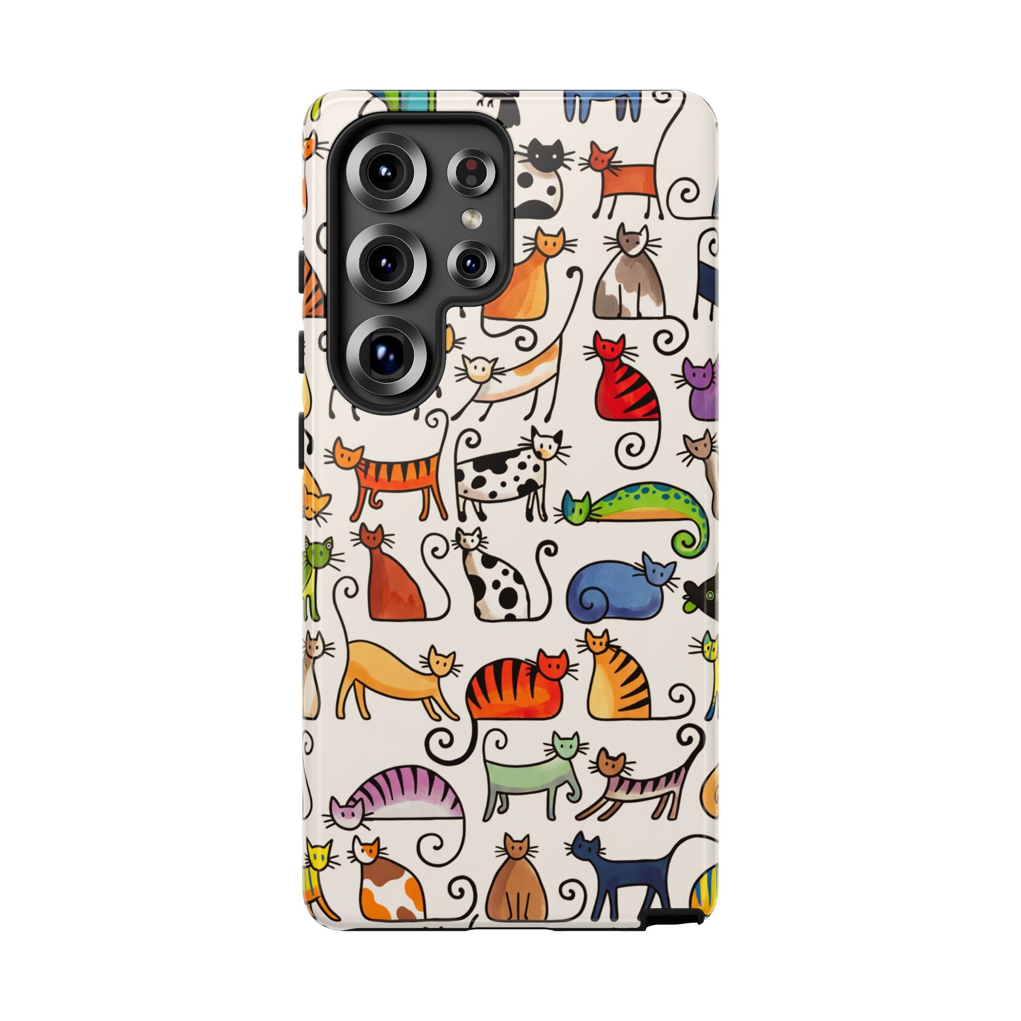 Cat Pattern Tough Samsung Galaxy Case | Colourful Cartoon Cats