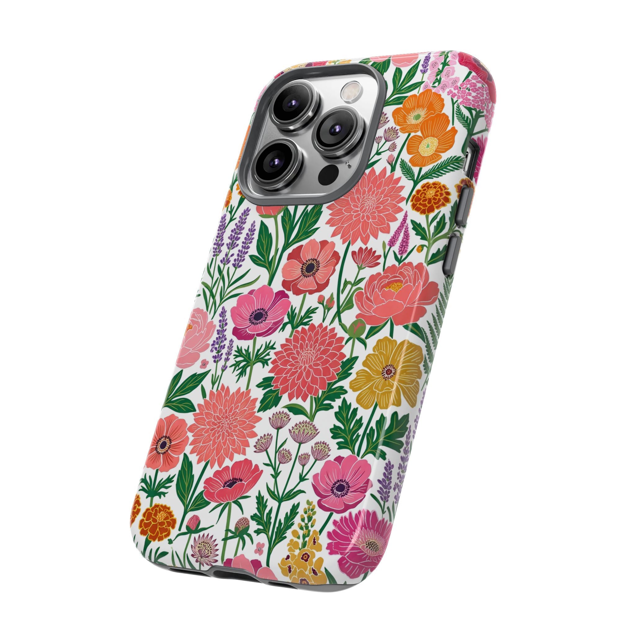 Floral Tough iPhone Case | Colorful Garden Print Protective Cover