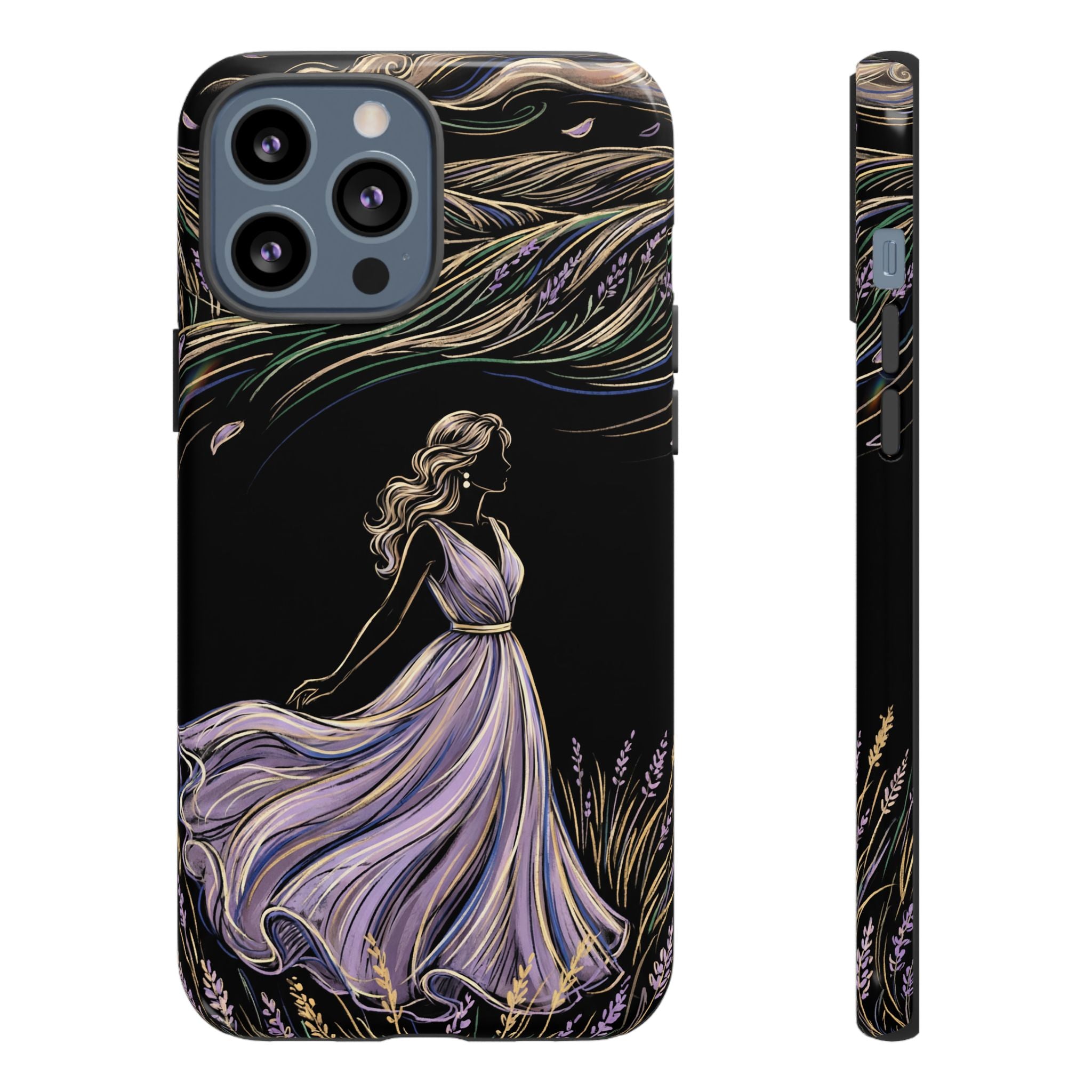 Lavender Breeze iPhone Case | Elegant Dancing Woman Floral Protection