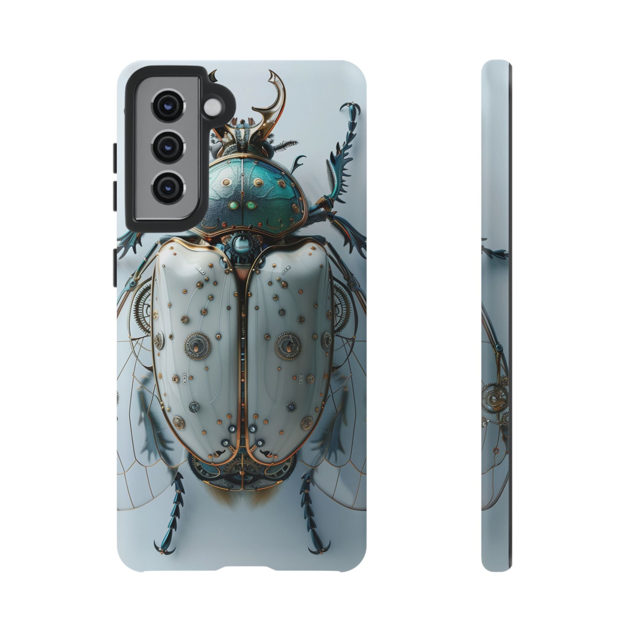 Steampunk White Beetle Protective Tough Samsung Galaxy Case