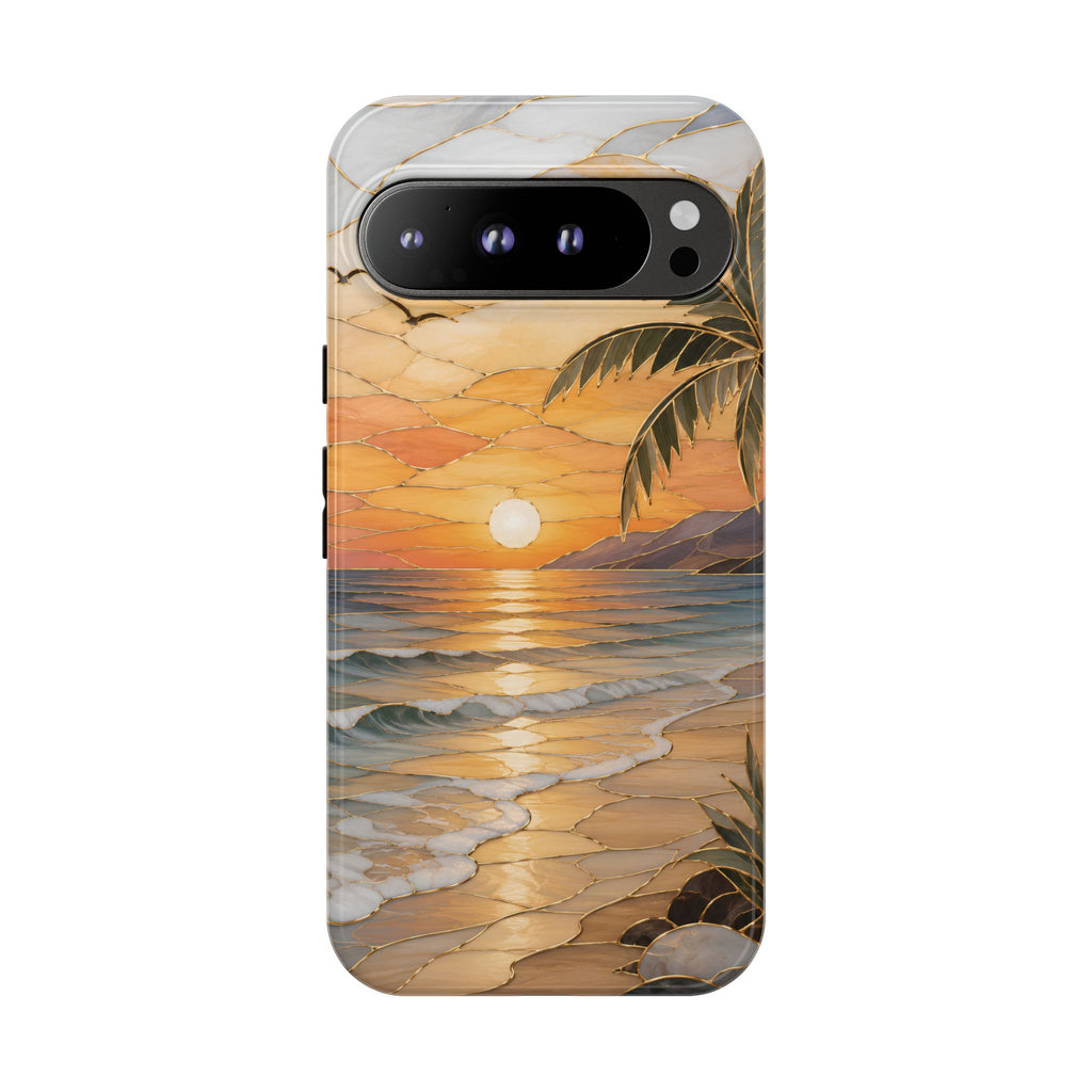Beach Sunset Google Pixel Phone Case | Coastal Ocean Art Cover