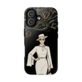iPhone Case | Elegant Vintage Lady with Gold Floral Swirls