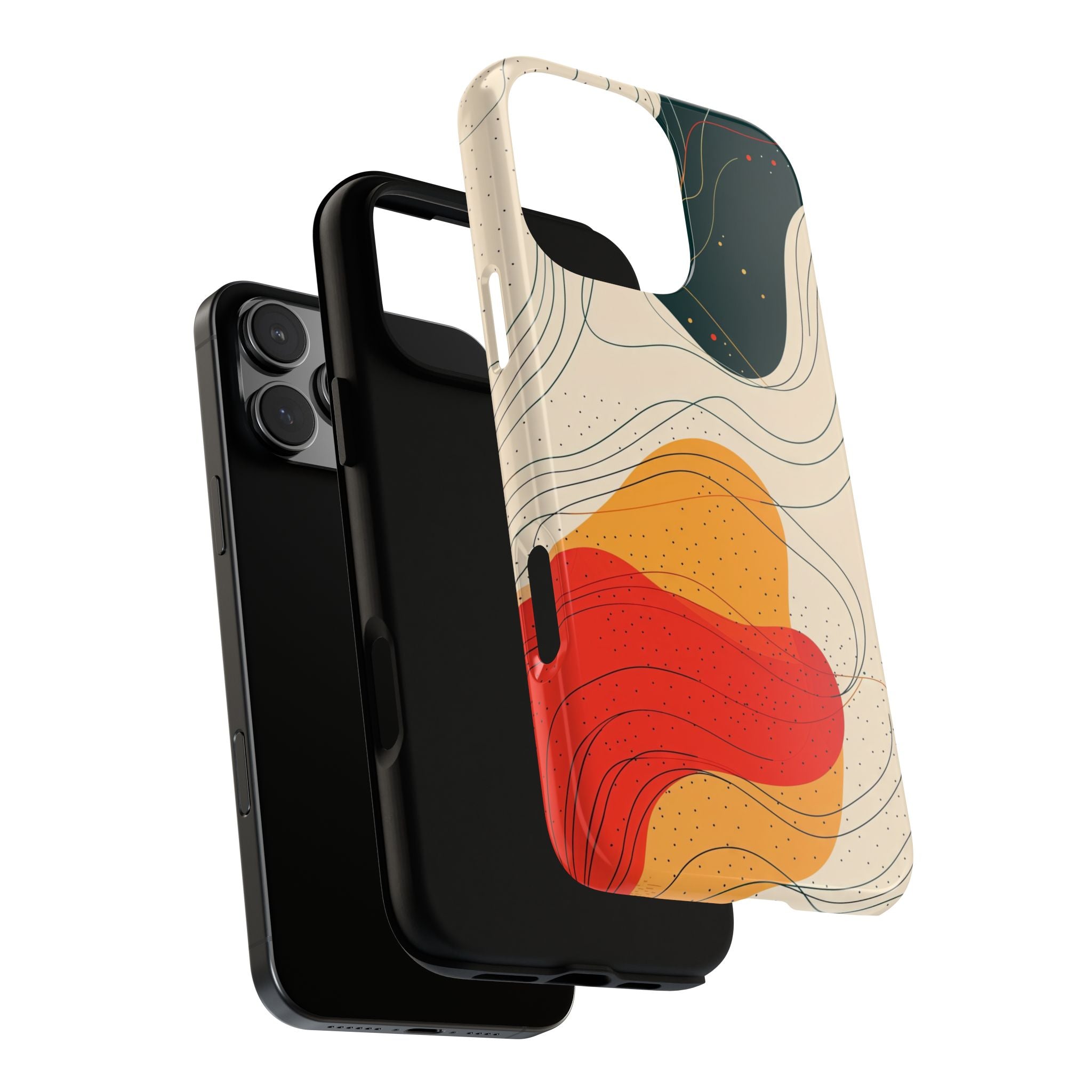 Abstract Retro Waves iPhone Case | Colourful Modern Art