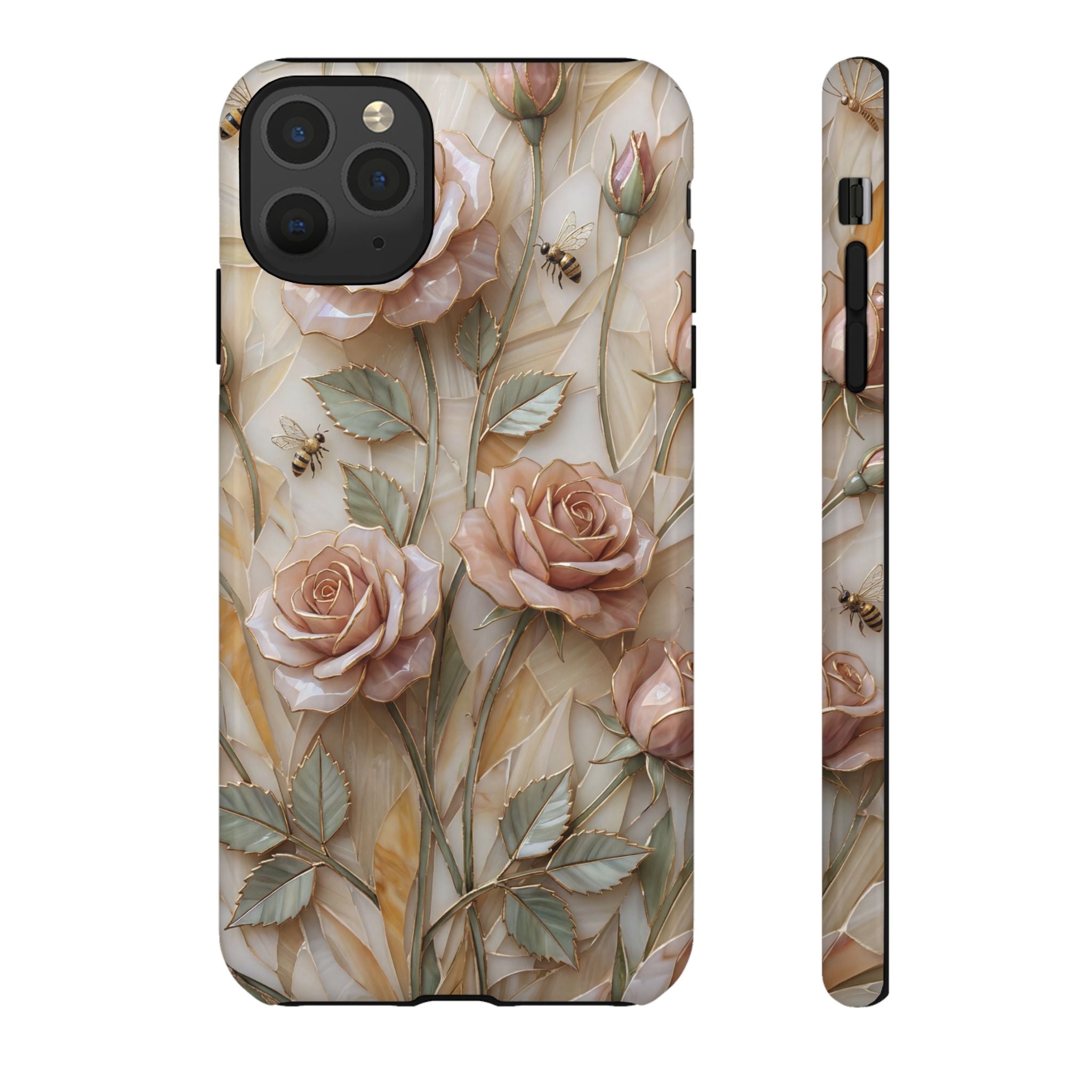 Vintage Blush Rose Floral Tough iPhone Protective Cover