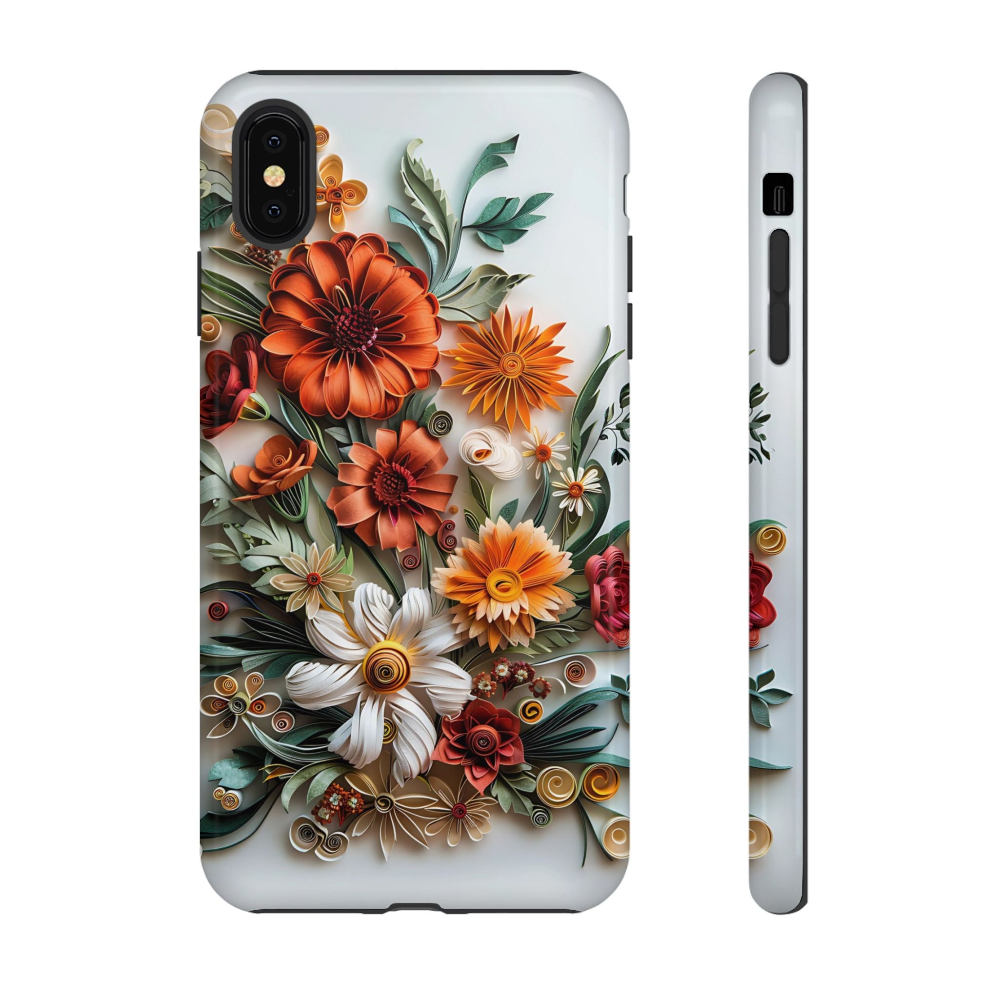 Floral Quilling Tough iPhone Case — Orange Daisy