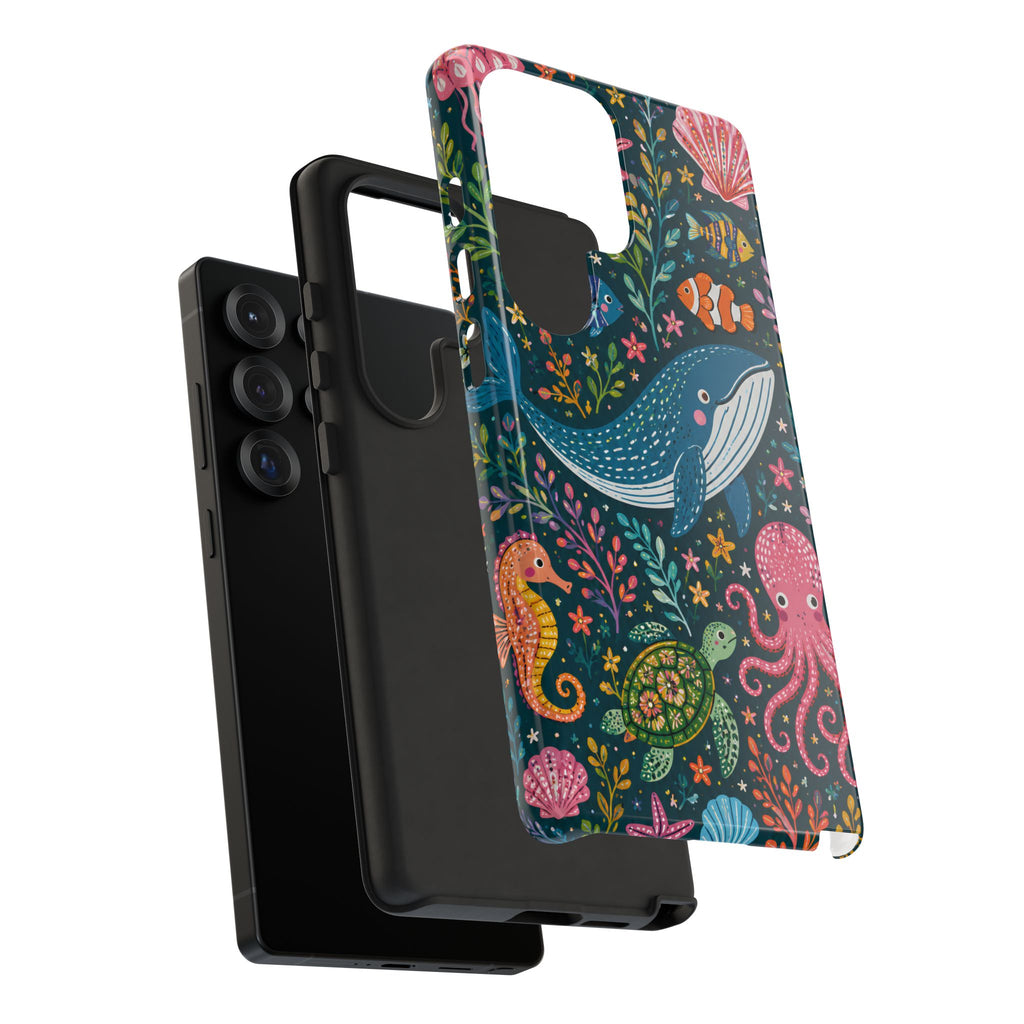 Underwater Friends Samsung Galaxy Phone Case | Whale, Octopus & Sea Life Floral Design