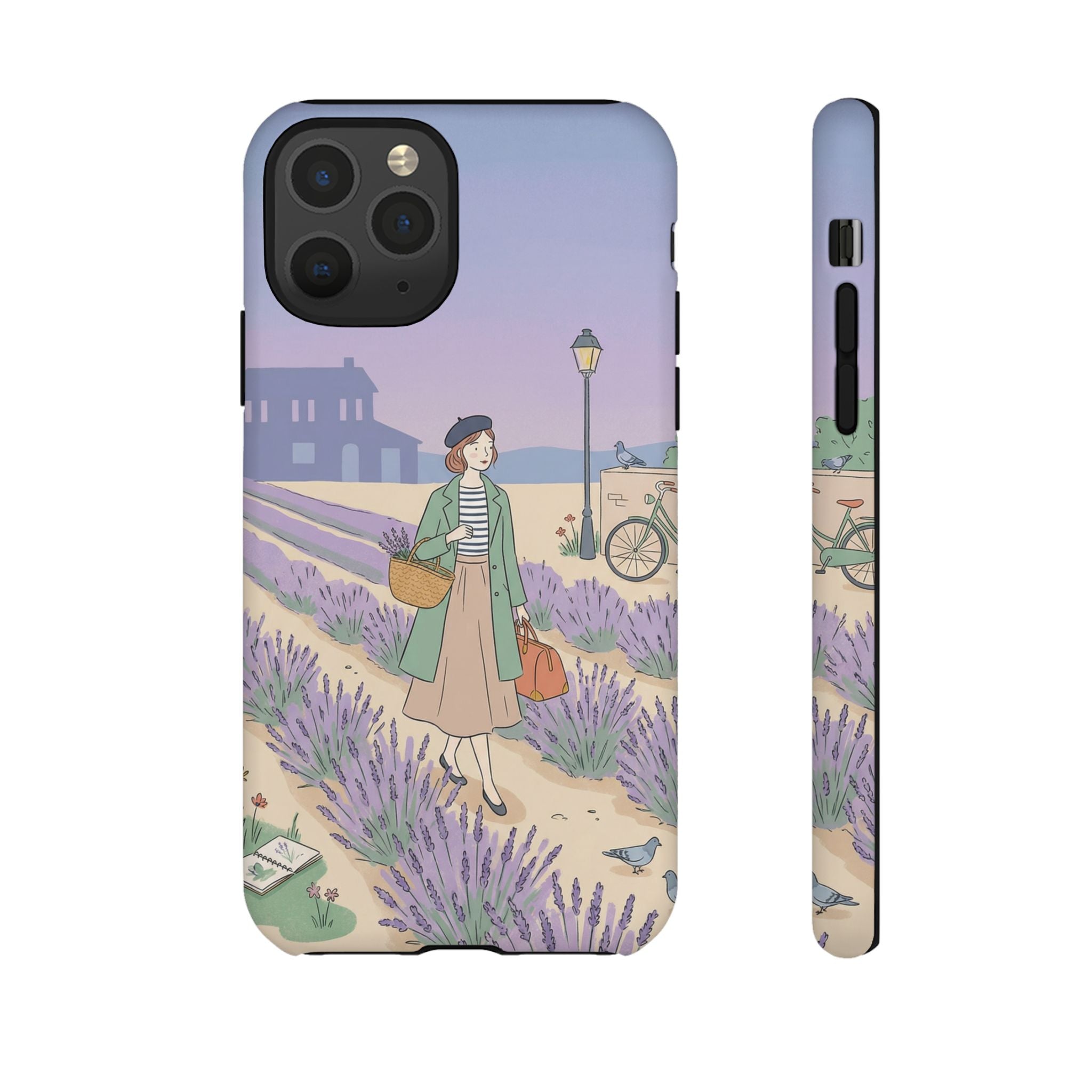 Lavender Field iPhone Case | Vintage Travel Illustration Protective Case