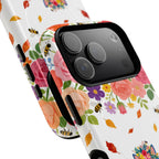 Floral Rainbow Cat Tough MagSafe iPhone Case — Colorful Pilates Cat Design