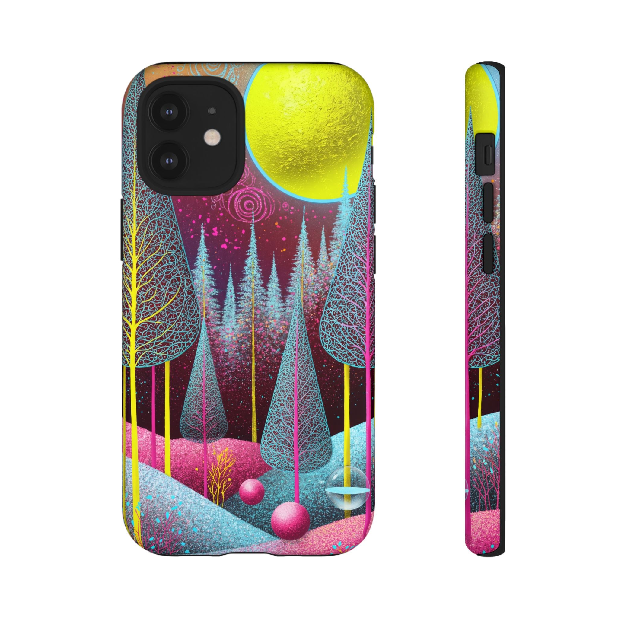 Neon Dreamscape Forest iPhone Case