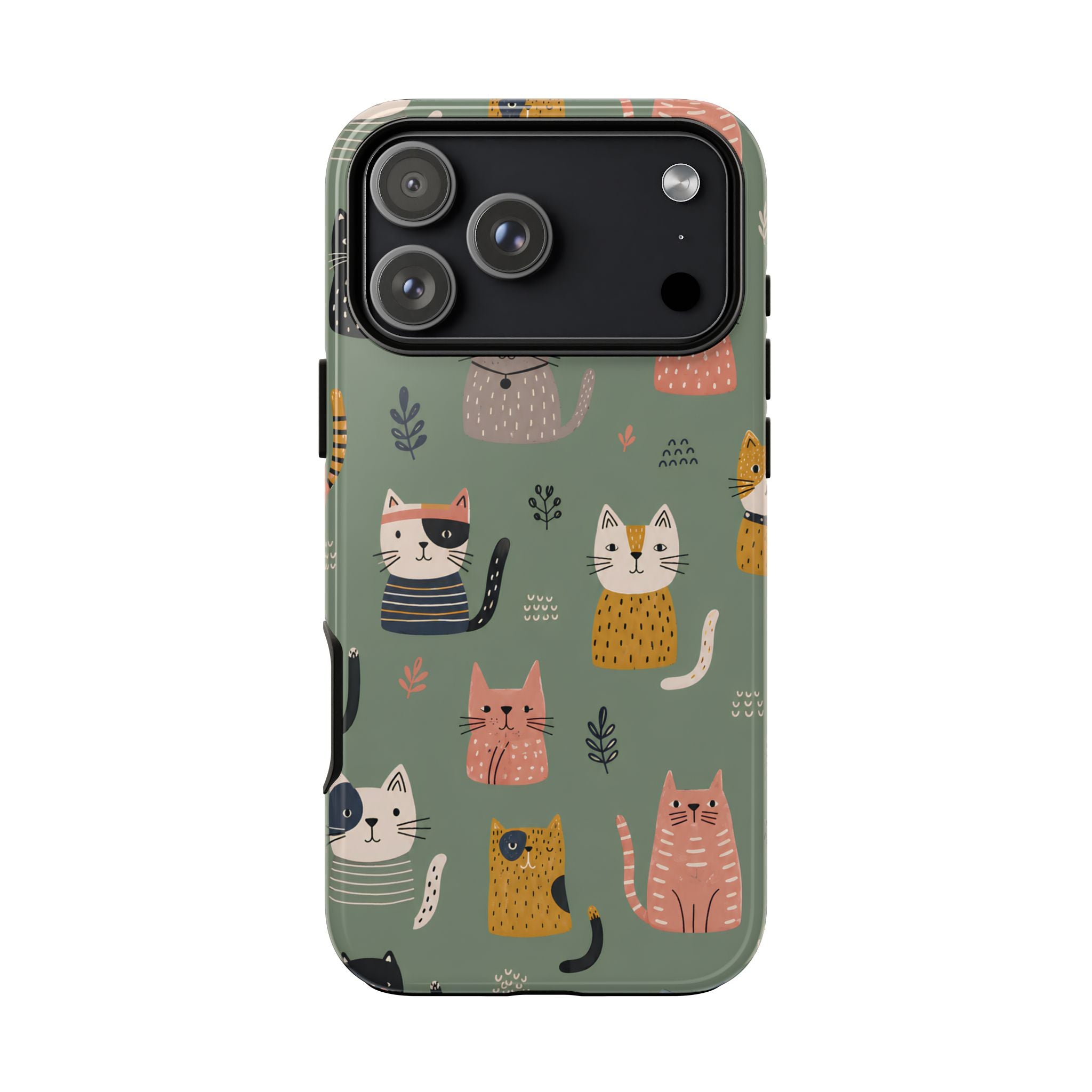 Cute Cat iPhone Case | Whimsical Cat Pattern Cover