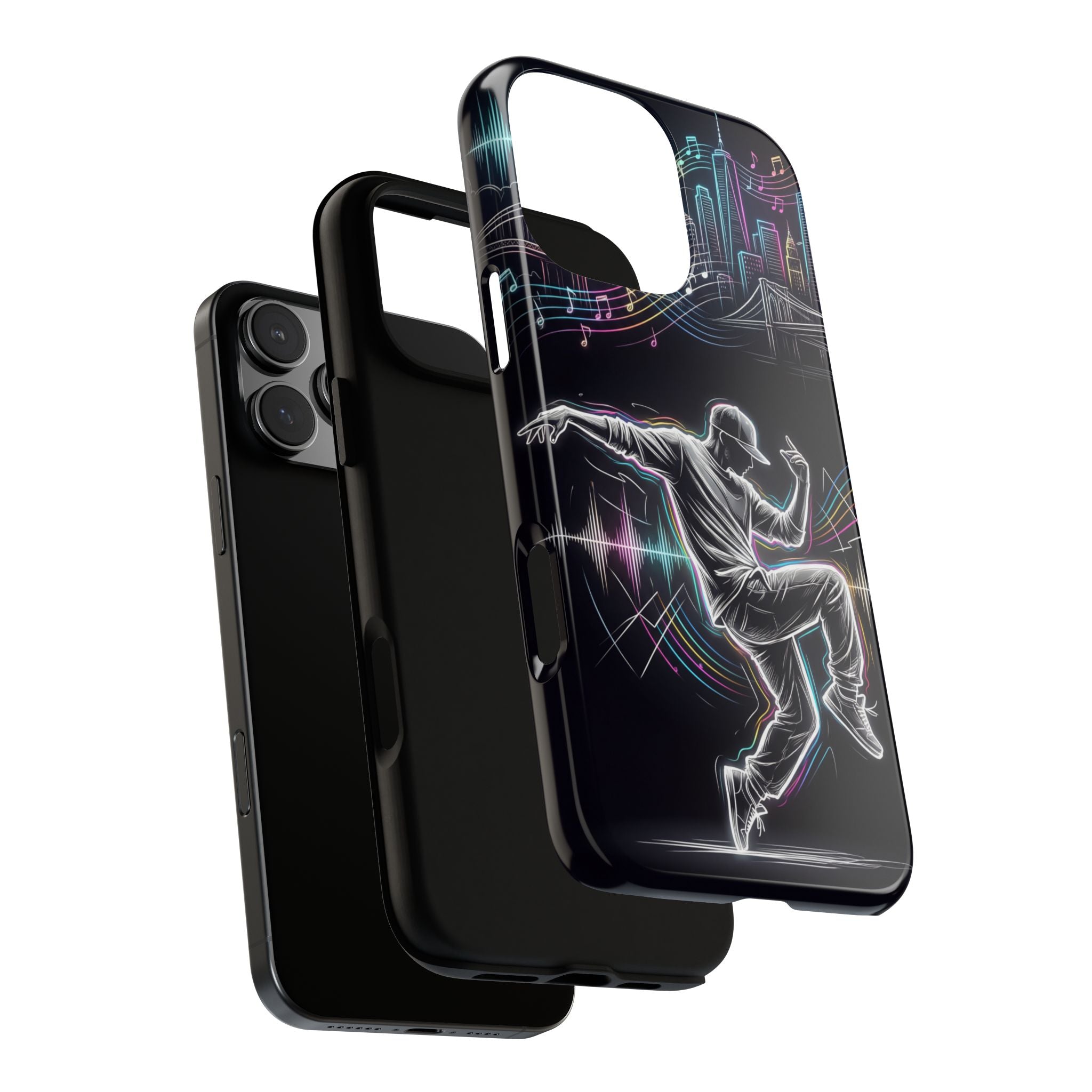 Custodia per iPhone Neon Skyline con Ballerina