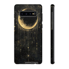 Moonlit Crescent Tough Samsung Galaxy Case | Gold Stars Night Sky