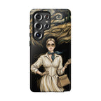 Vintage Elegance Samsung Galaxy Phone Case | Retro Woman with Flowing Golden Hair