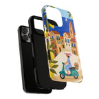 Mediterranean Scooter iPhone Case | Coastal Lemon Grove Design