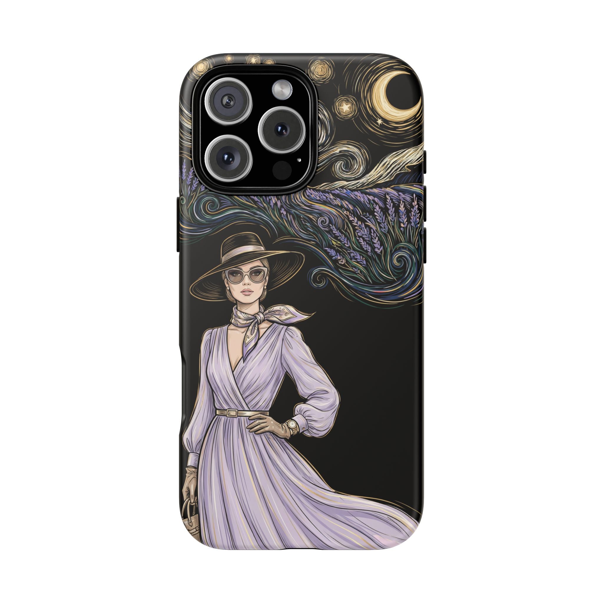 Starry Night Lavender Woman iPhone Case | Artistic Protective Tough Case