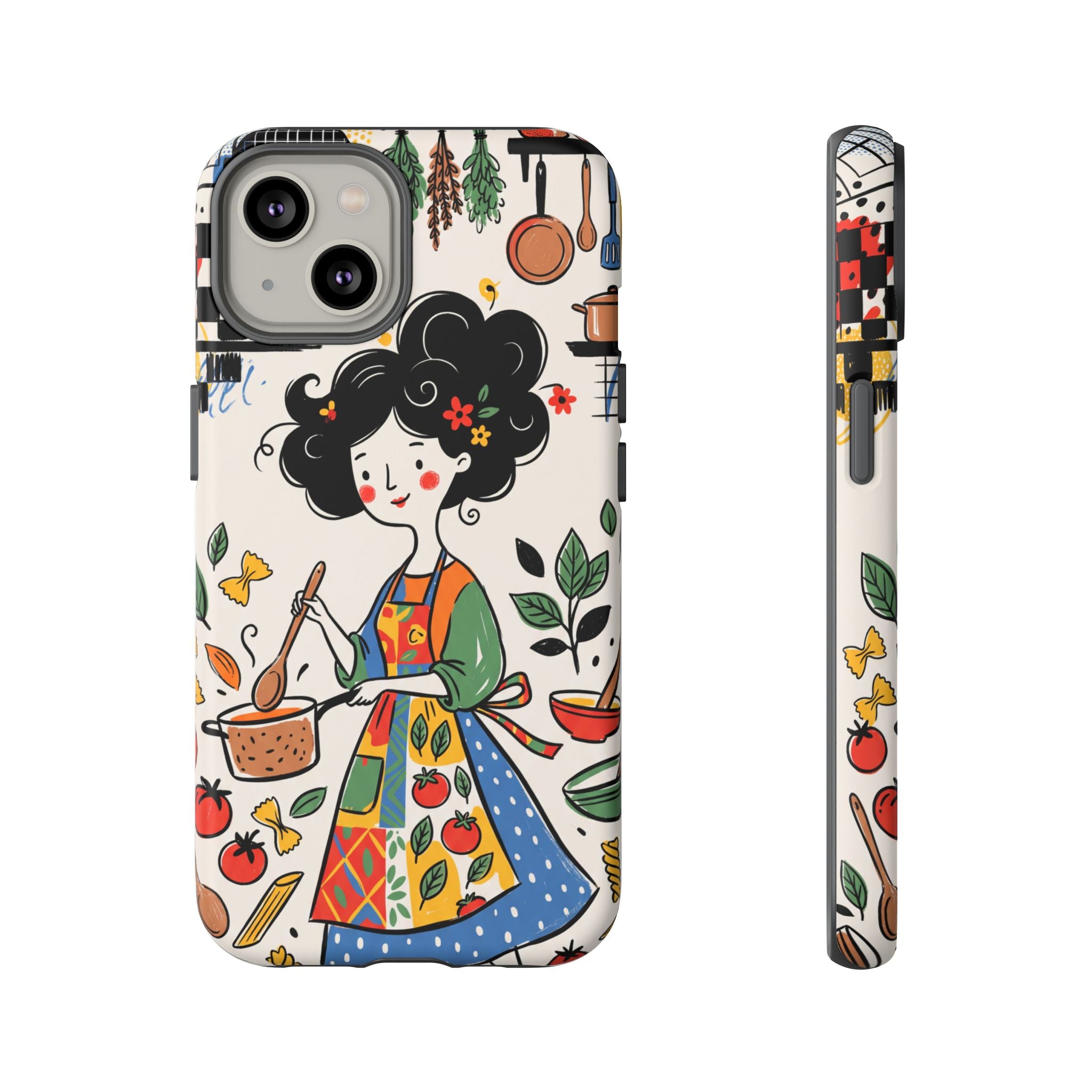 Whimsical Chef Kitchen Illustration iPhone Case