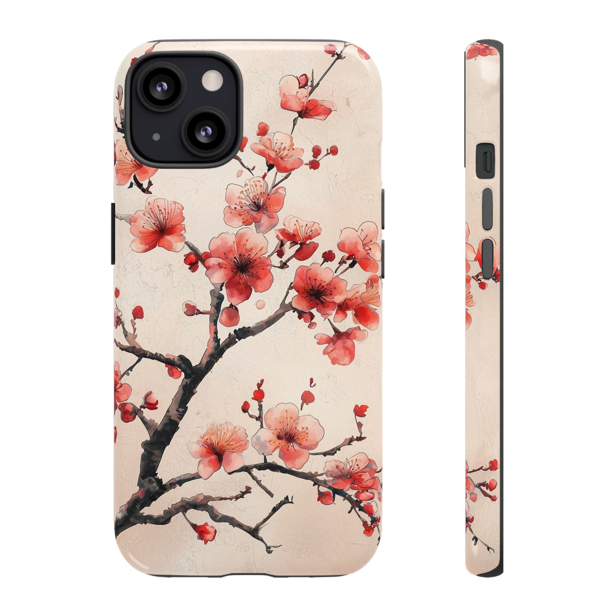 Cherry Blossom iPhone Case | Floral Tough Case with Pink Blossom Branch Design