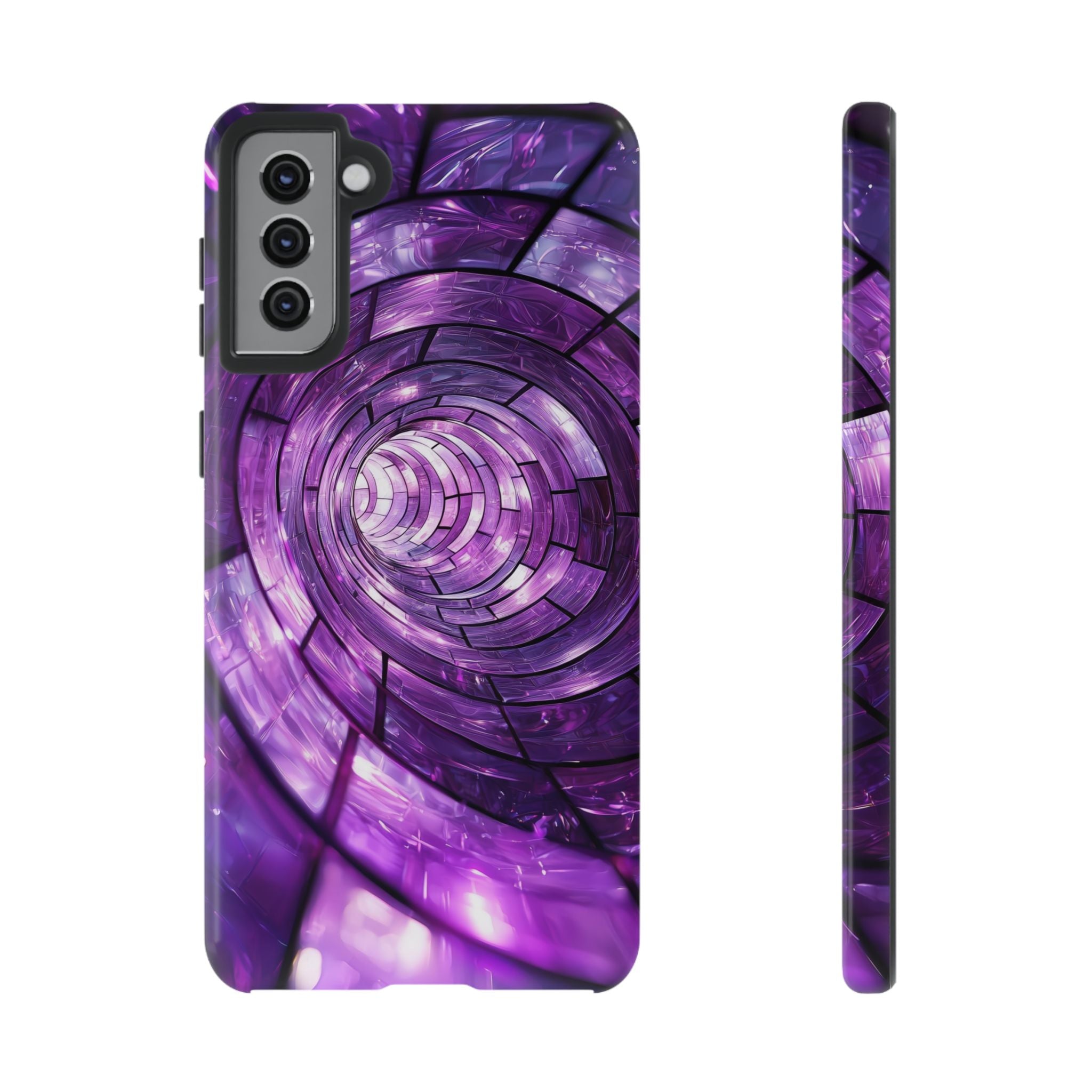 Purple Vortex Tough Samsung Galaxy Case — Abstract Spiral Protective Cover