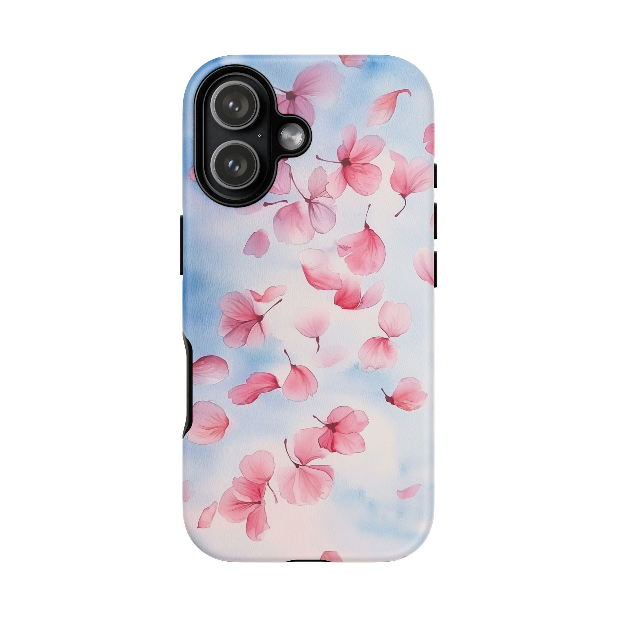Floral Petal Tough iPhone Case | Pink Falling Blossoms