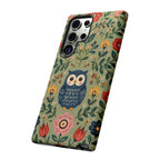 Floral Owl Tough Samsung Phone Case | Cute Botanical Protective Cover