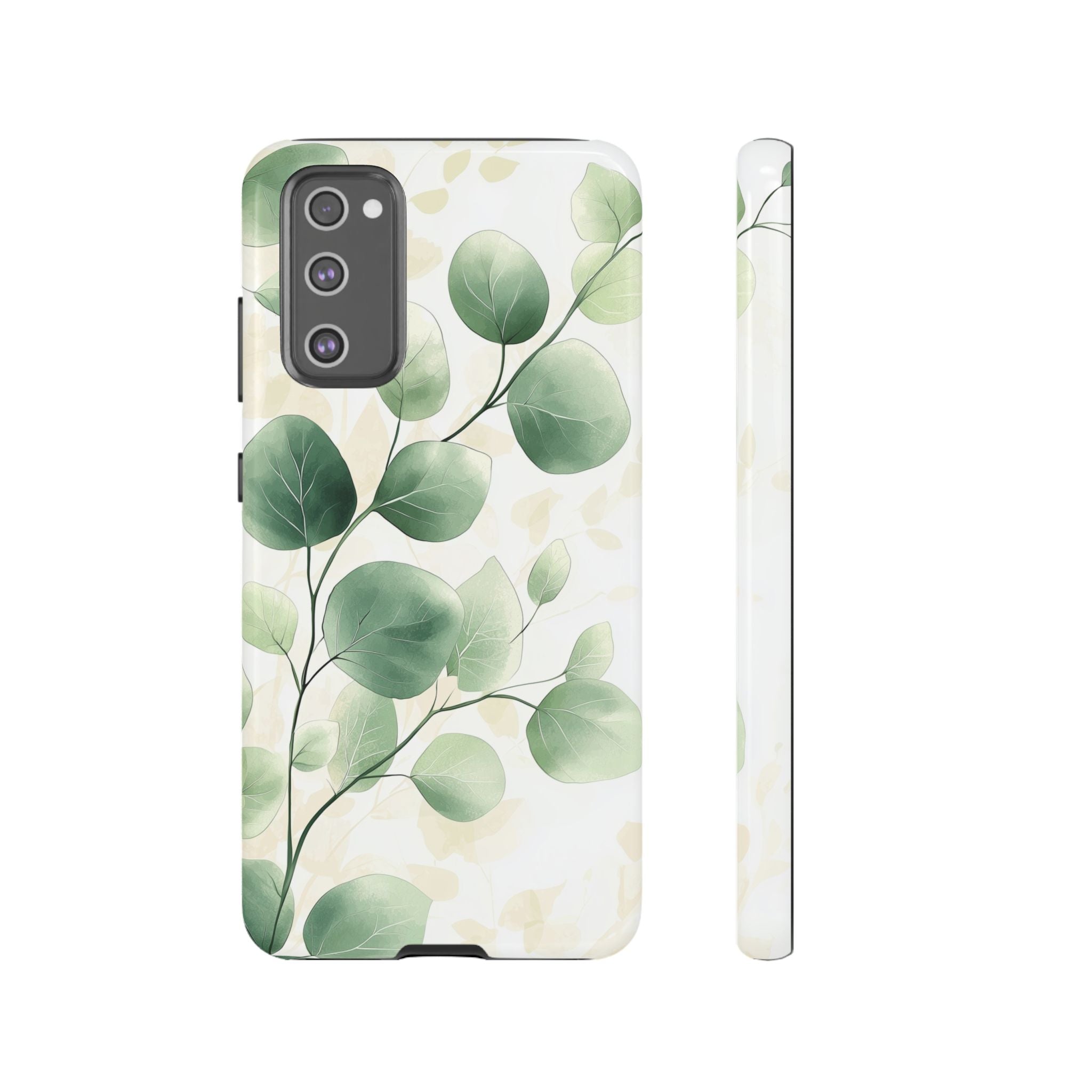 Botanical Eucalyptus Tough Samsung Galaxy Phone Case | Green Watercolour Leaf