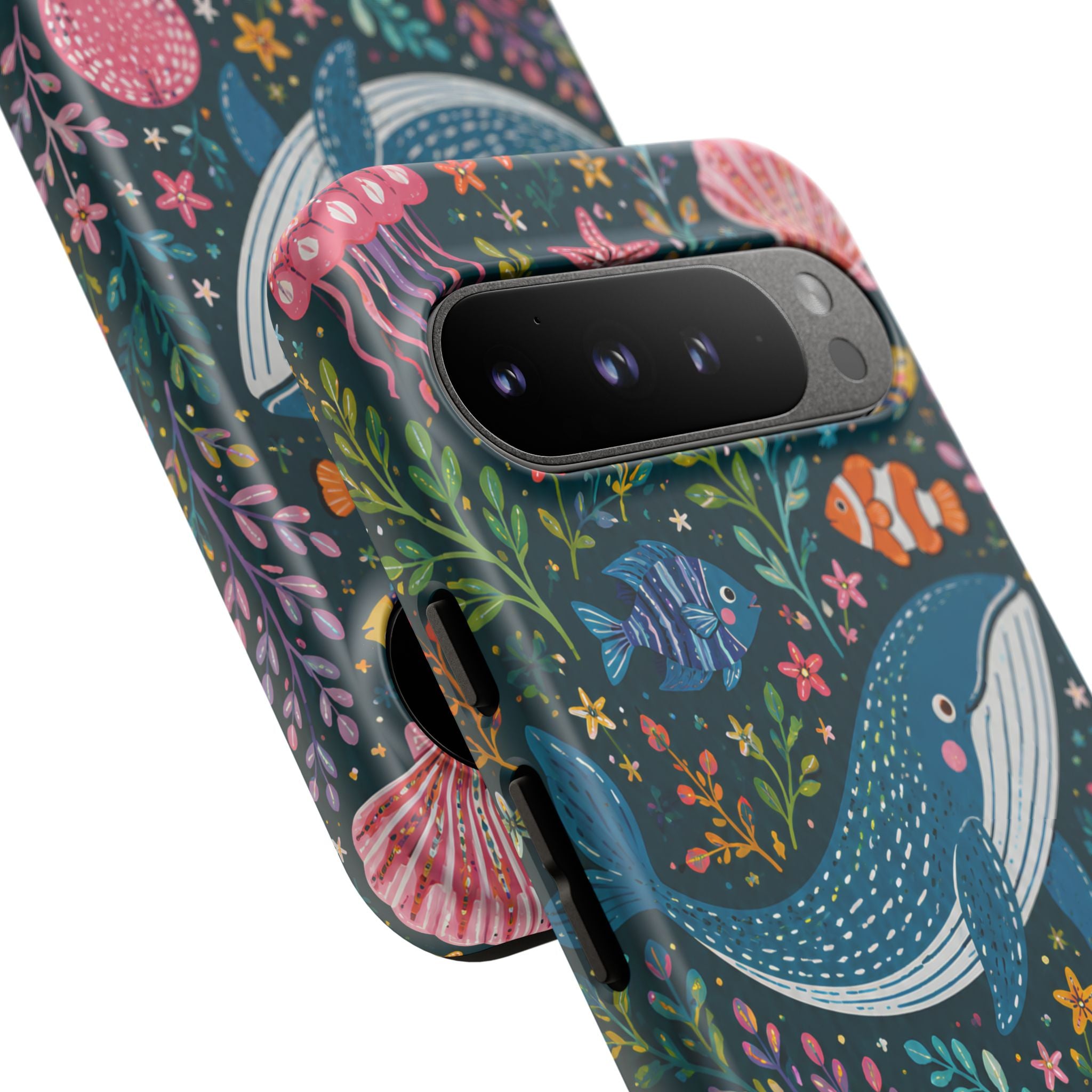 Ocean Creatures Tough  Google Pixel Phone Case | Whale, Octopus & Turtle Underwater Pattern