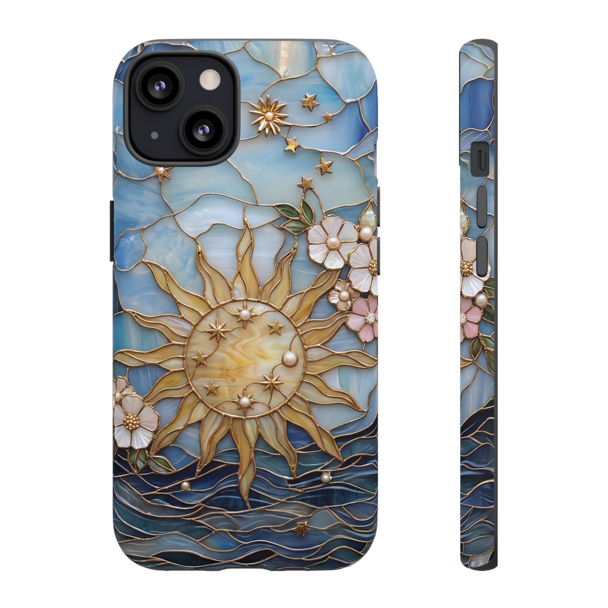 Stained Glass Floral Sun & Sea Tough iPhone Case