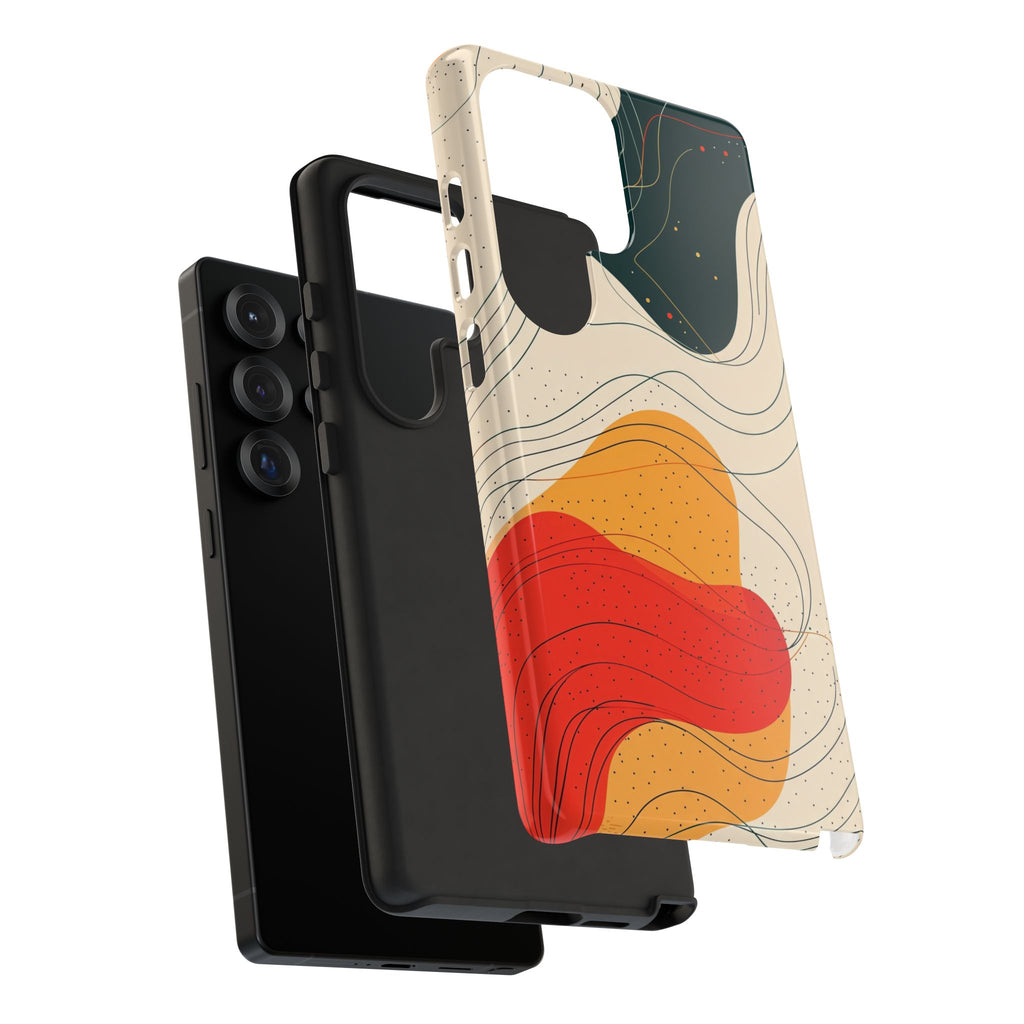 Abstract Retro Waves Samsung Galaxy Case | Colourful Modern Art